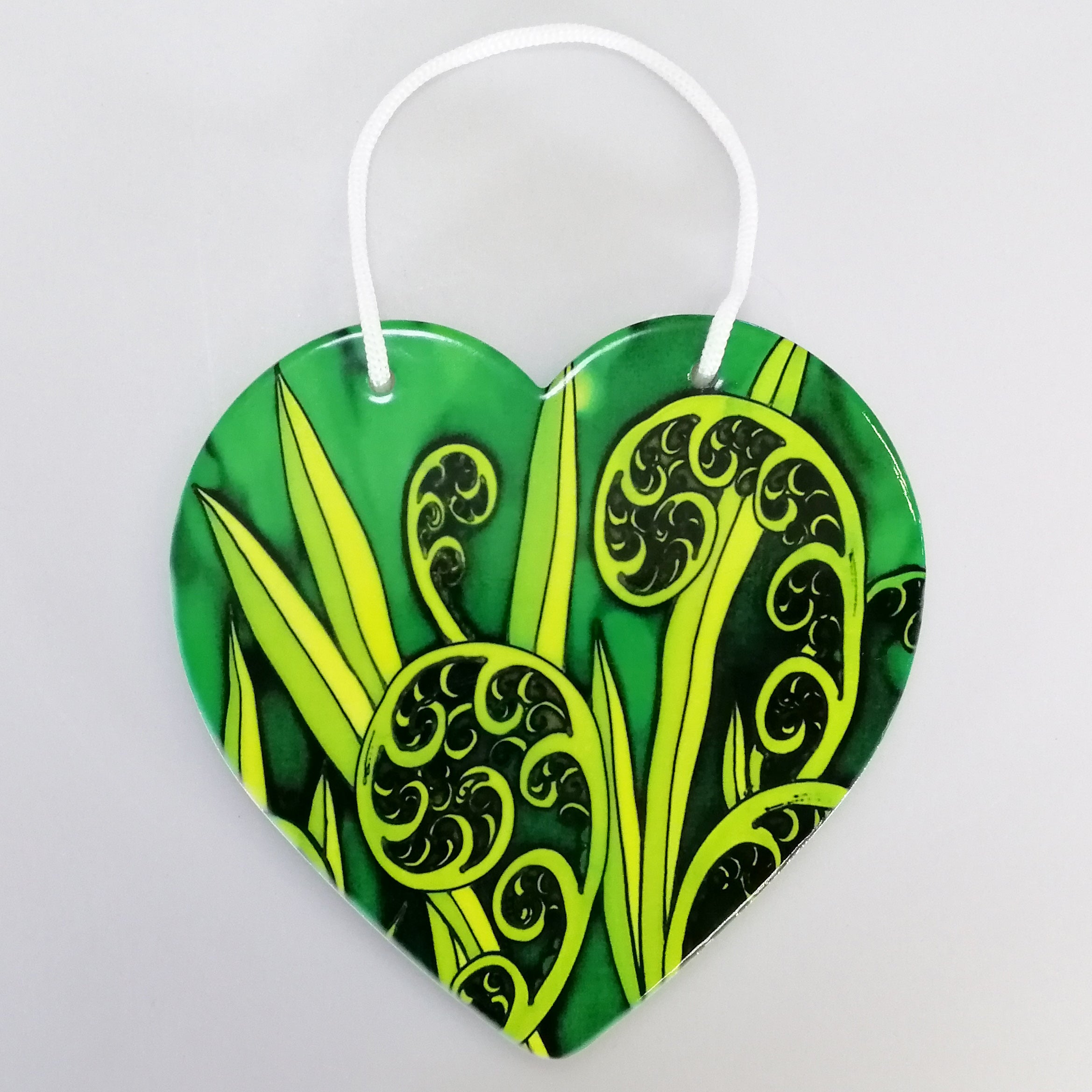 Koru Frond Ceramic Heart Wall Hanging