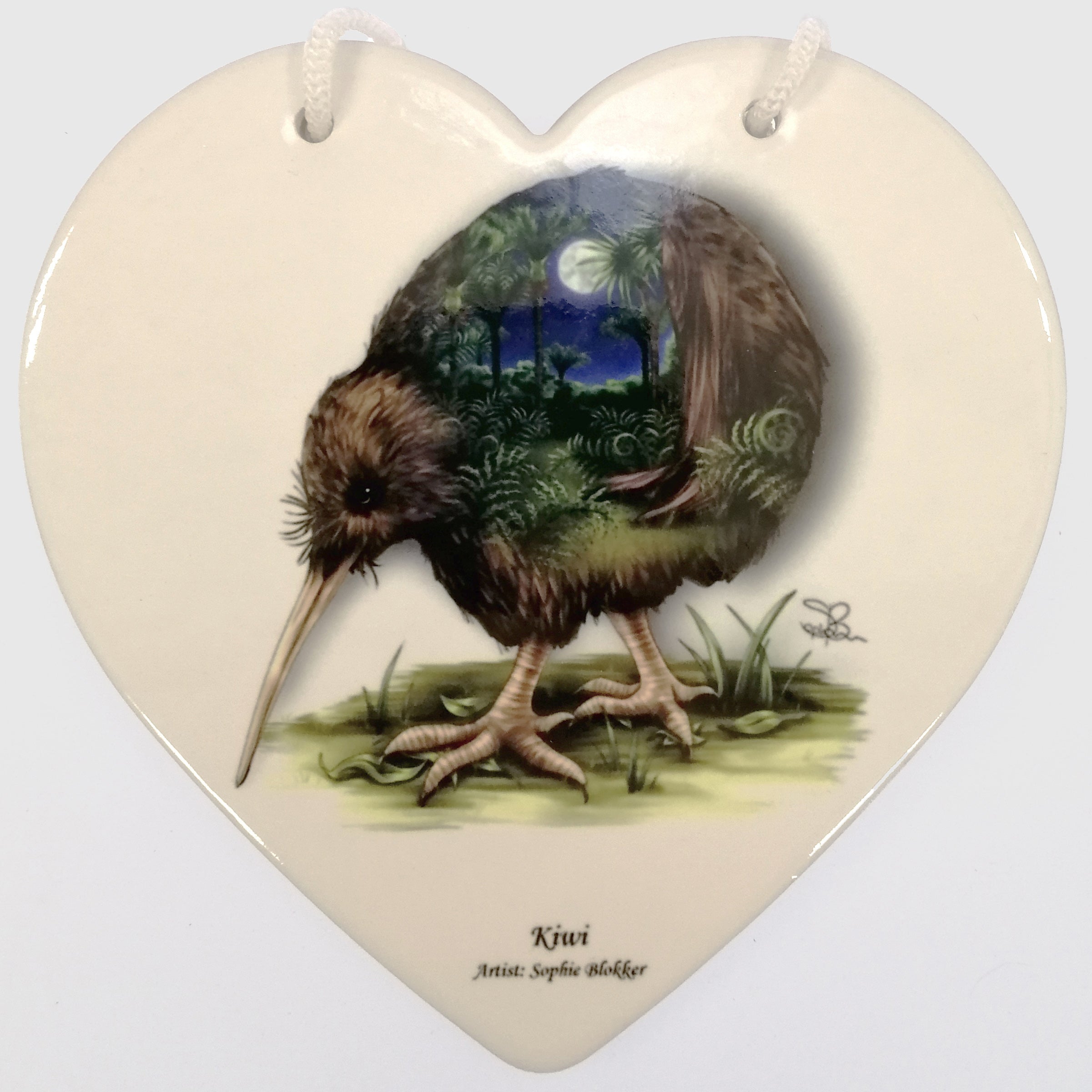 Sophie Blokker - Kiwi Ceramic Heart Wall Hanging