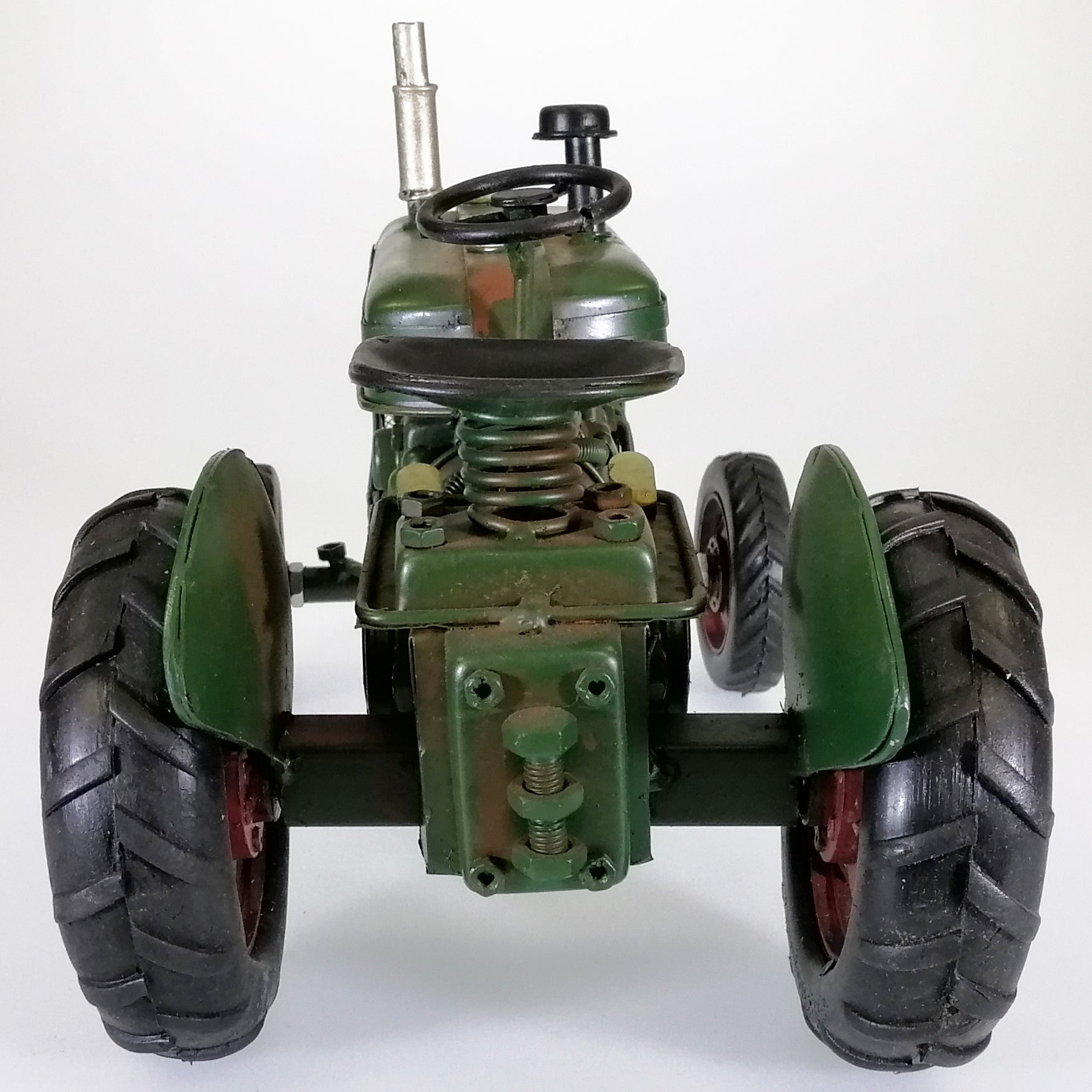 Vintage Green Tractor Sculpture