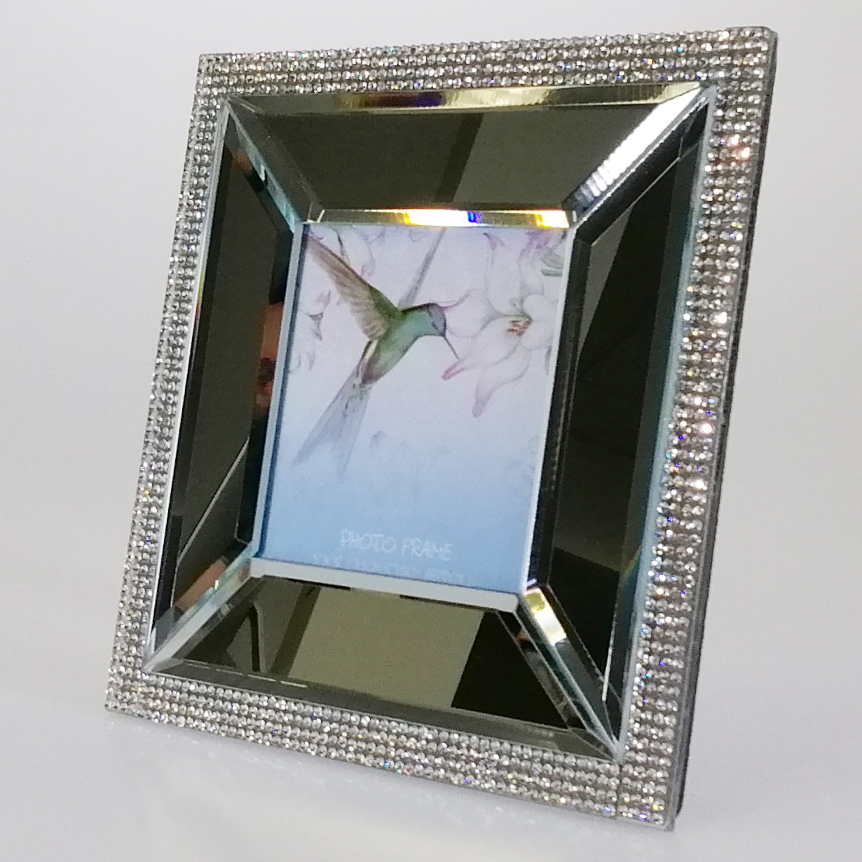 Square Mirror Diamante-look Photo Frame - 3" x 3"