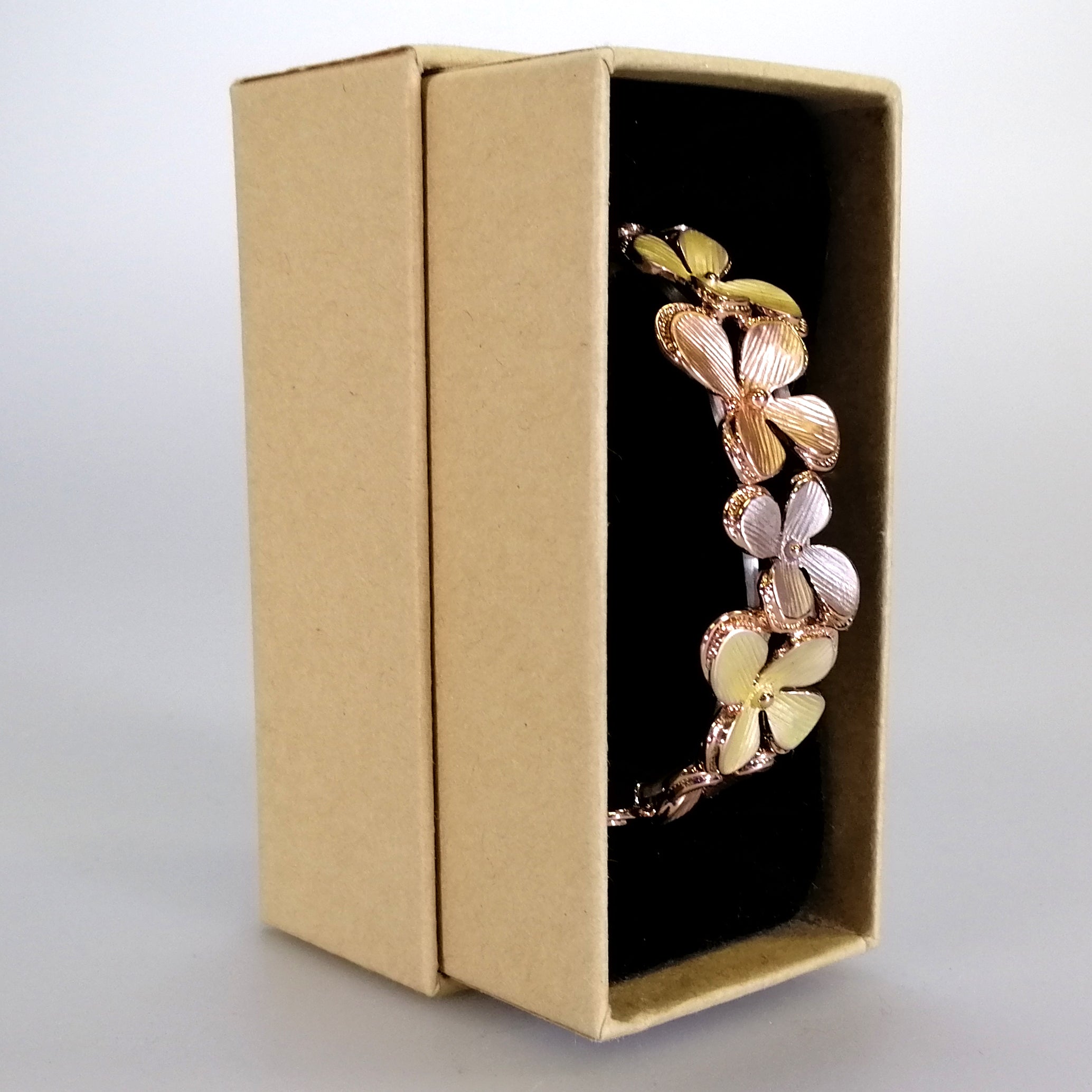 Kiwicraft - Rose Gold Flowers Elastic Bangle