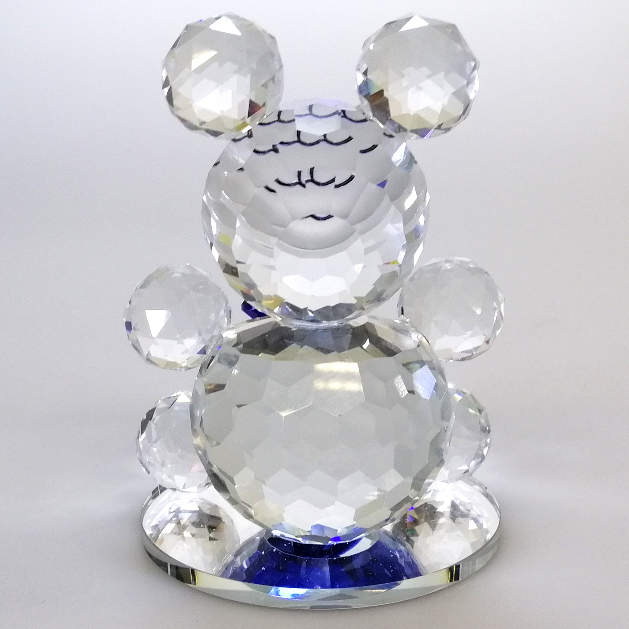 Clear Glass Bear with Blue Gem