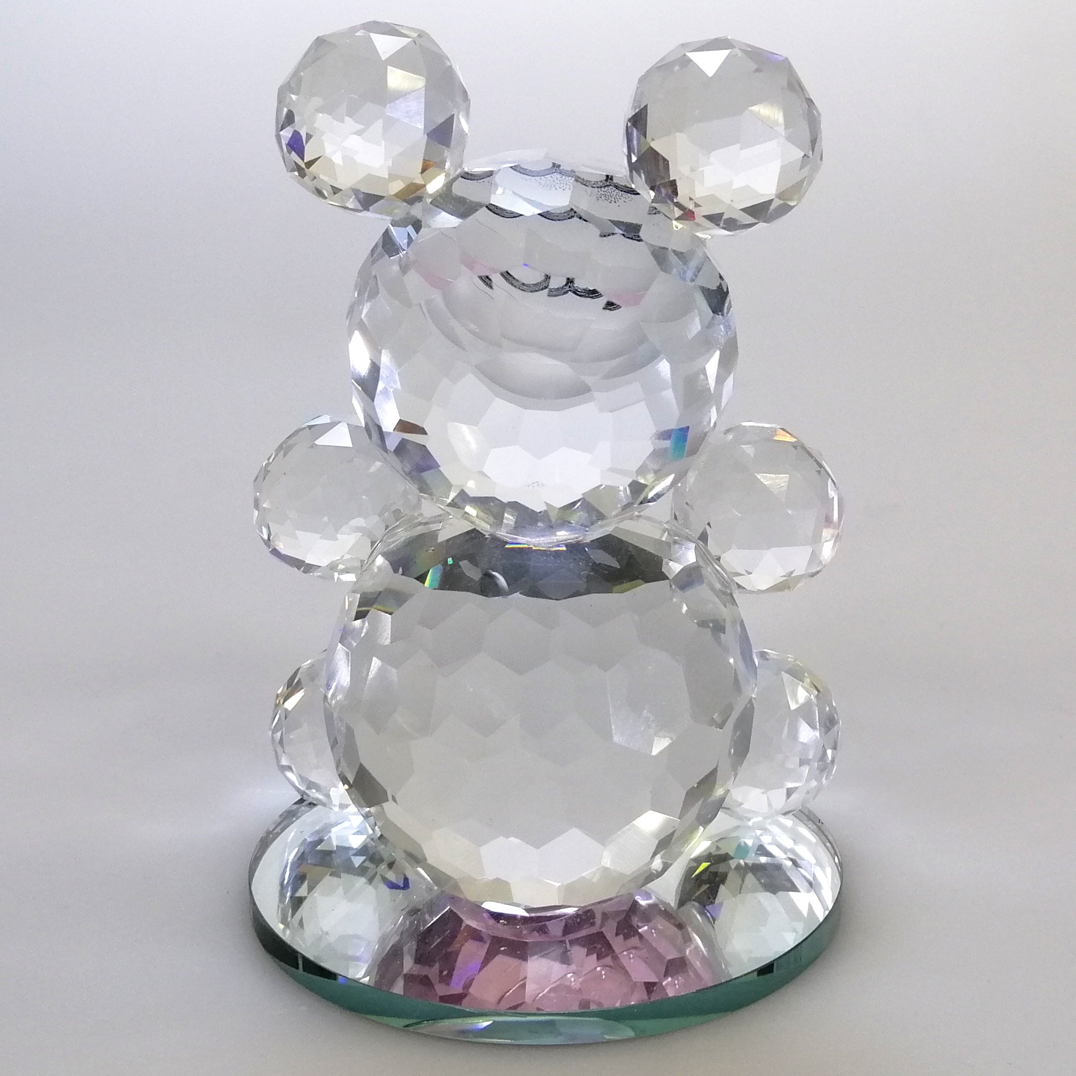 Clear Glass Bear with Pink Gem