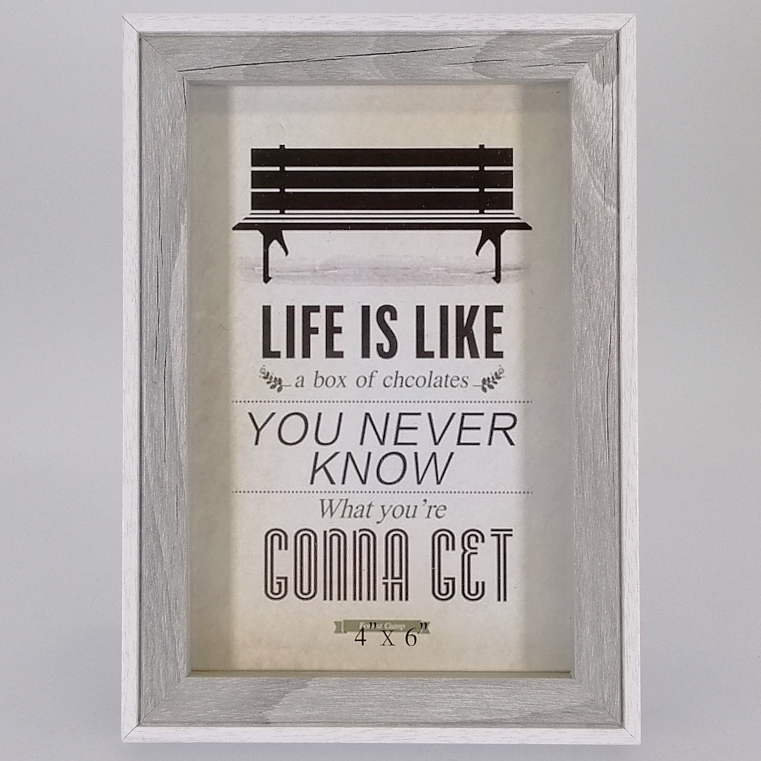 Grey Wooden Photo Frame - 4"x 6"