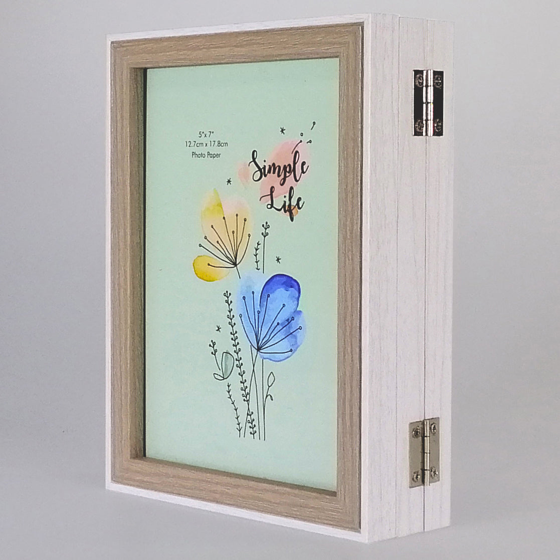 Light Hinged Triple Photo Frame - 5"x 7"