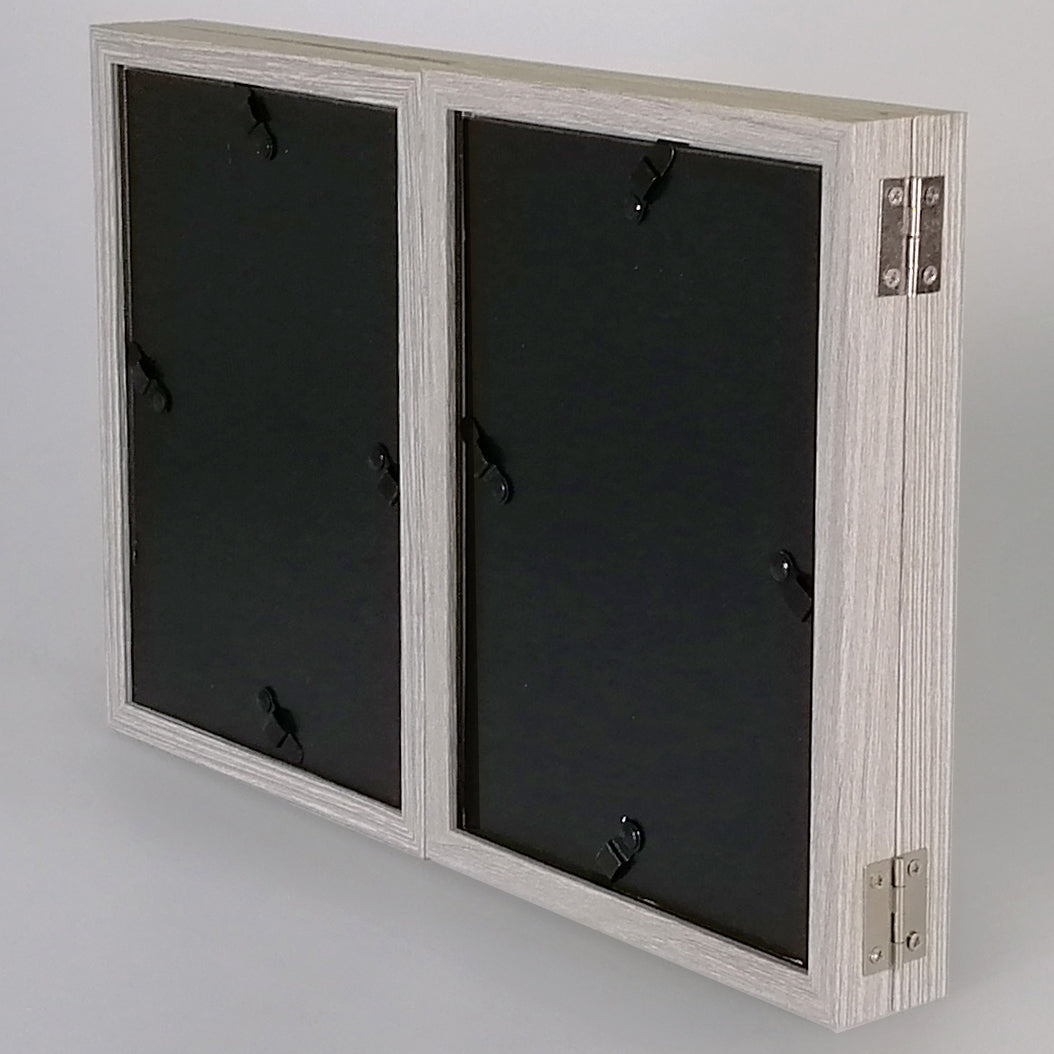 Grey Fold-in Hinged Triple Photo Frame - 5"x 7"
