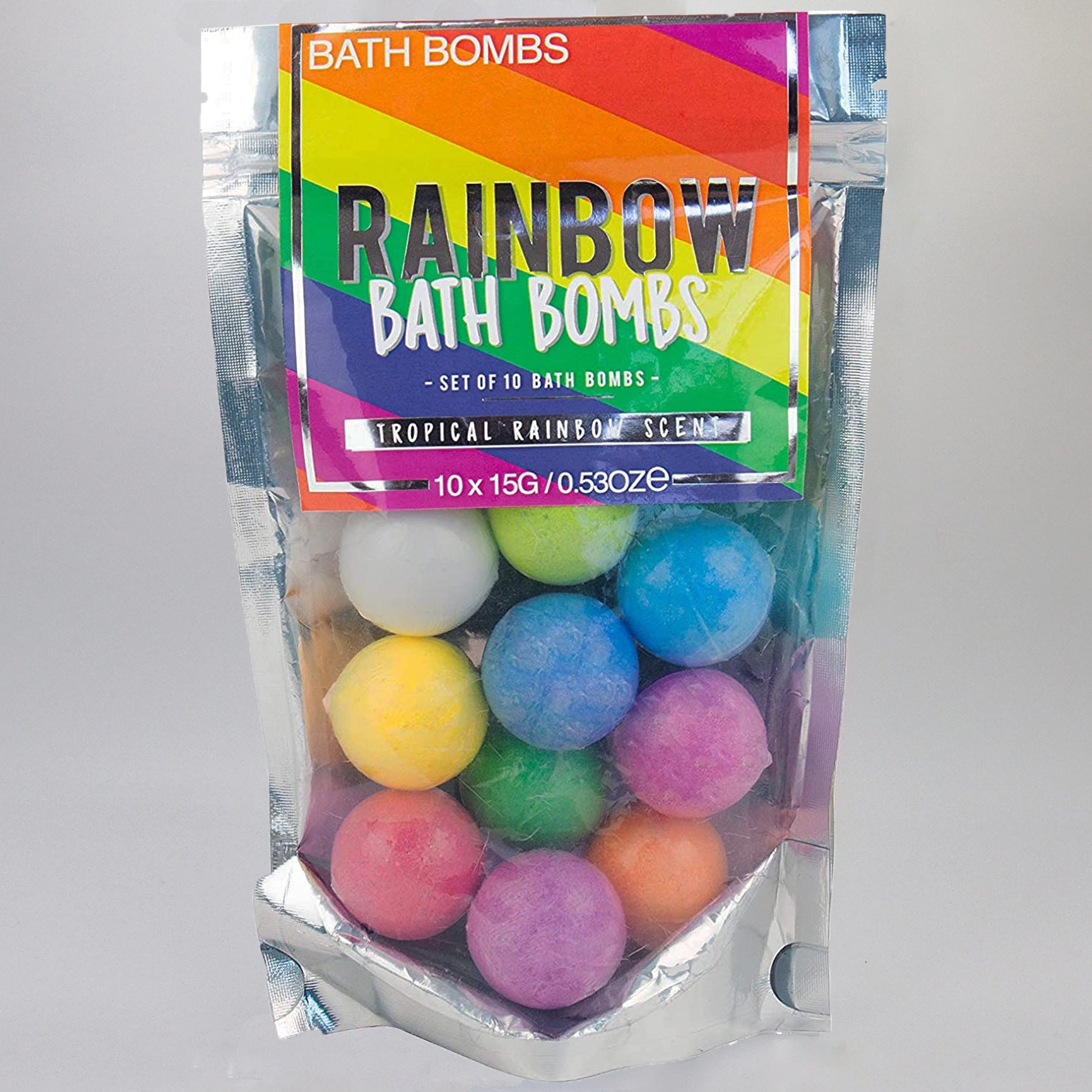 Rainbow Tropical Scented Bath Bombs - Pack of 10