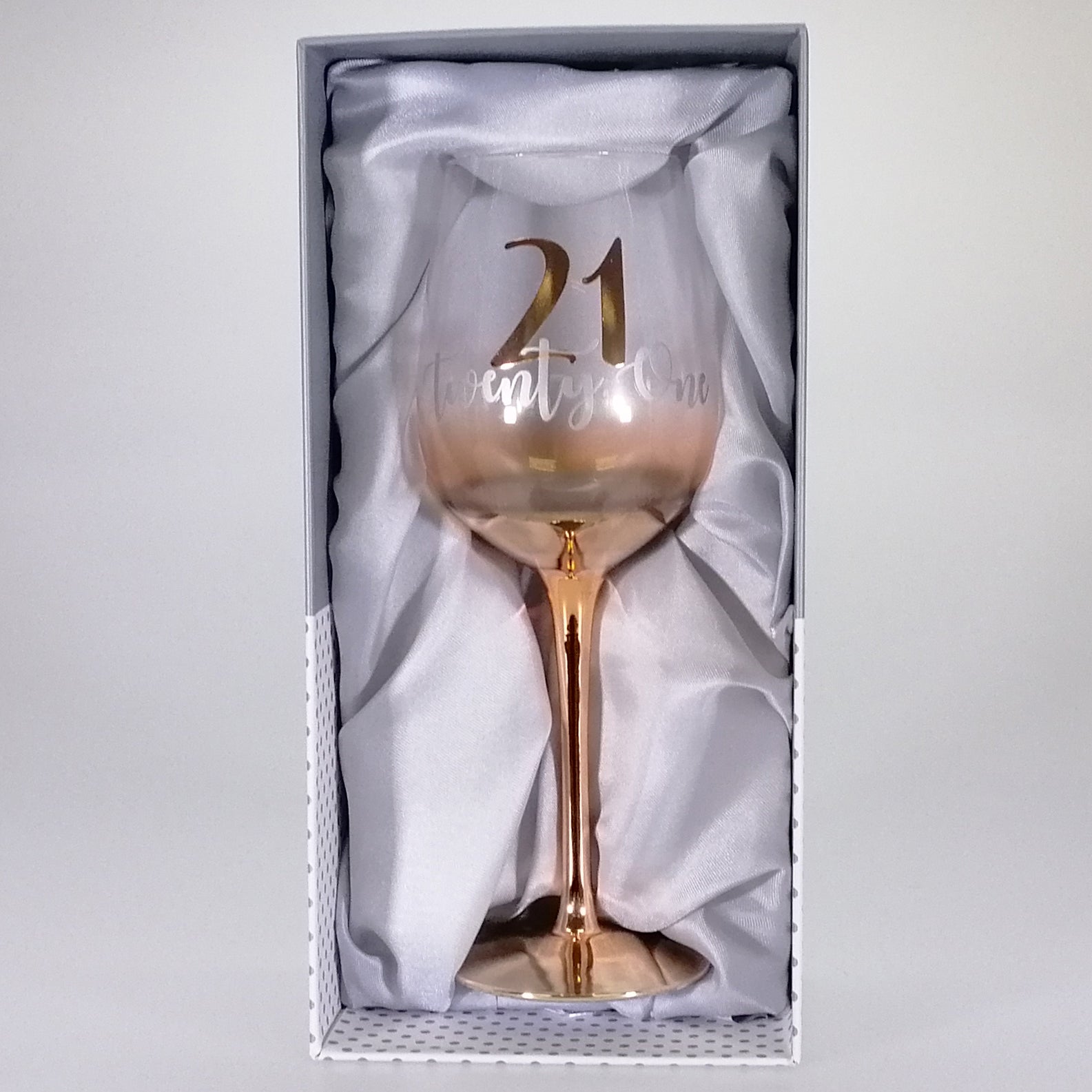 21st Birthday Gold Ombre Wine Glass
