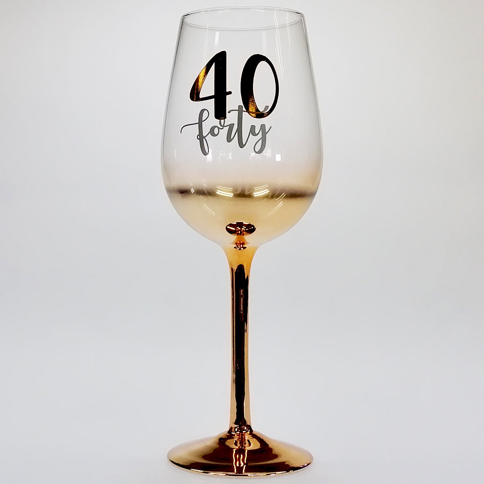 40th Birthday Gold Ombre Wine Glass