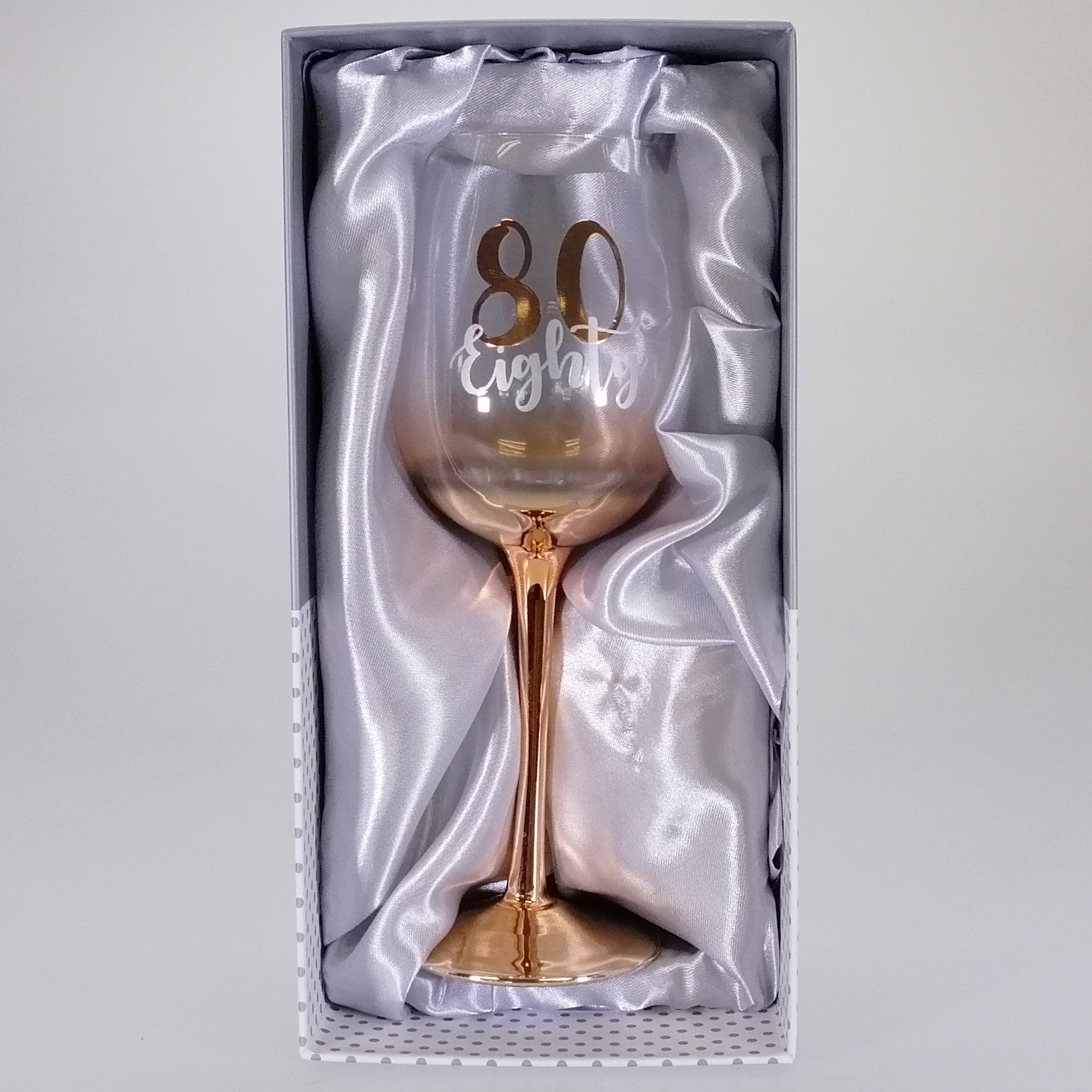 80th Birthday Gold Ombre Wine Glass