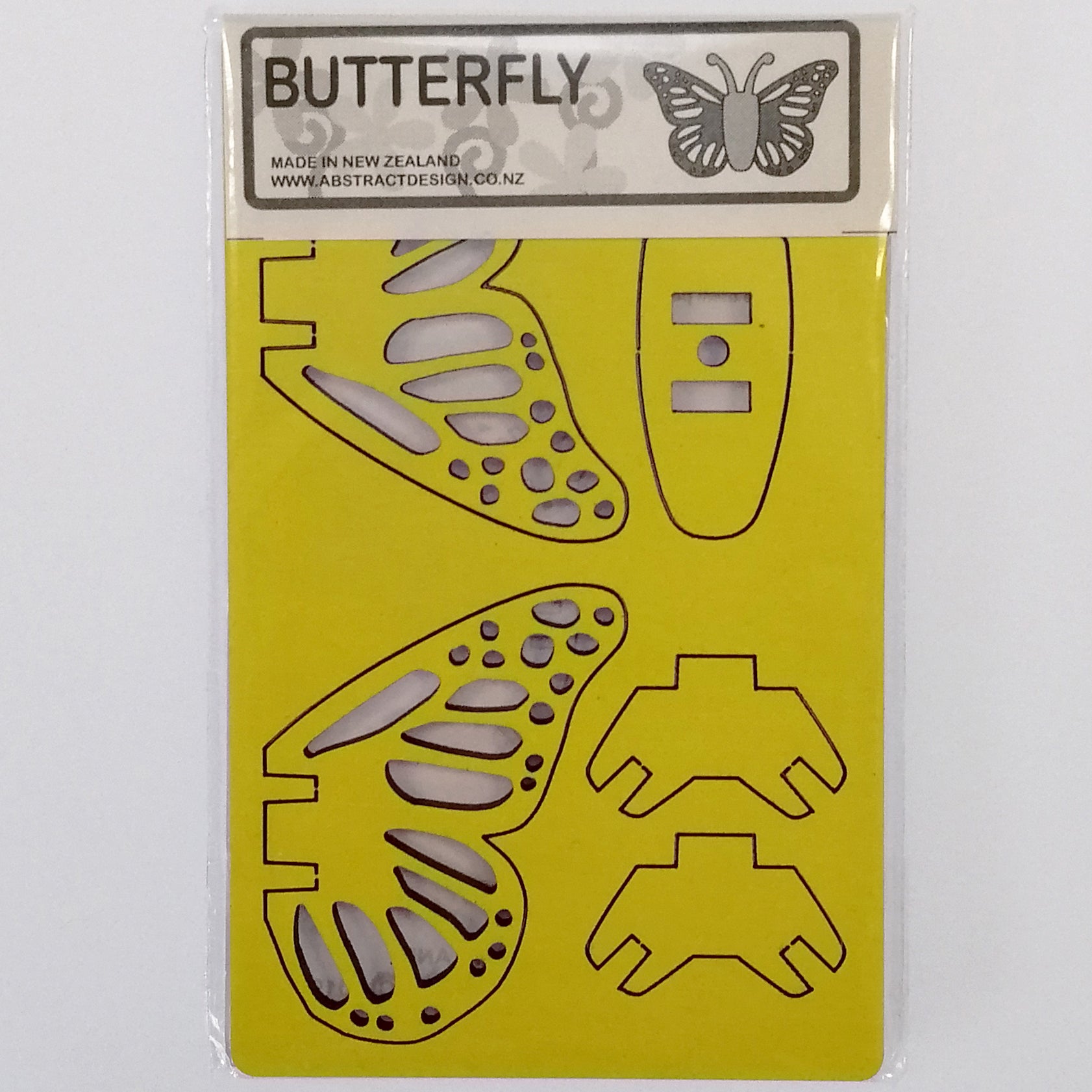 Flat-pack Kitset Wooden Model - Mini Butterfly - Yellow