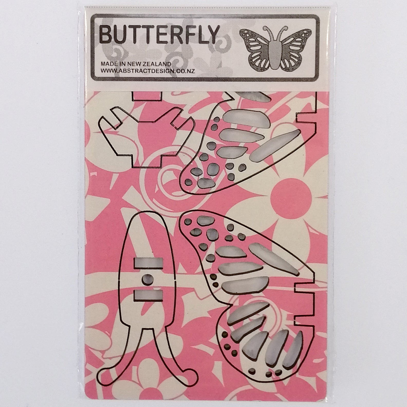 Flat-pack Kitset Wooden Model - Mini Butterfly - Pink Pattern