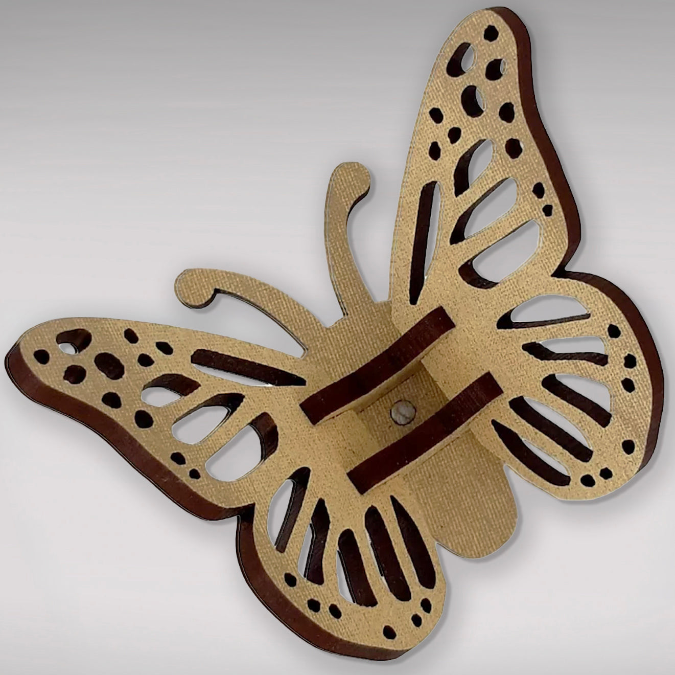 Flat-pack Kitset Wooden Model - Mini Butterfly - Red Pattern