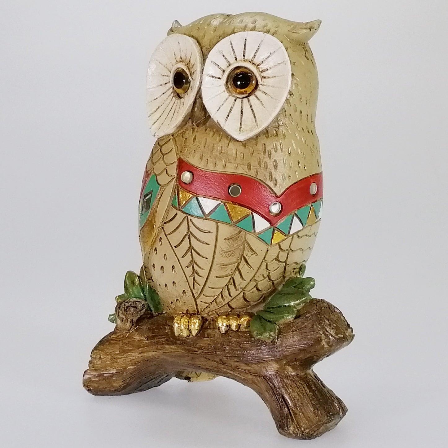 Deco Owl on Branch - Multicolour - Medium
