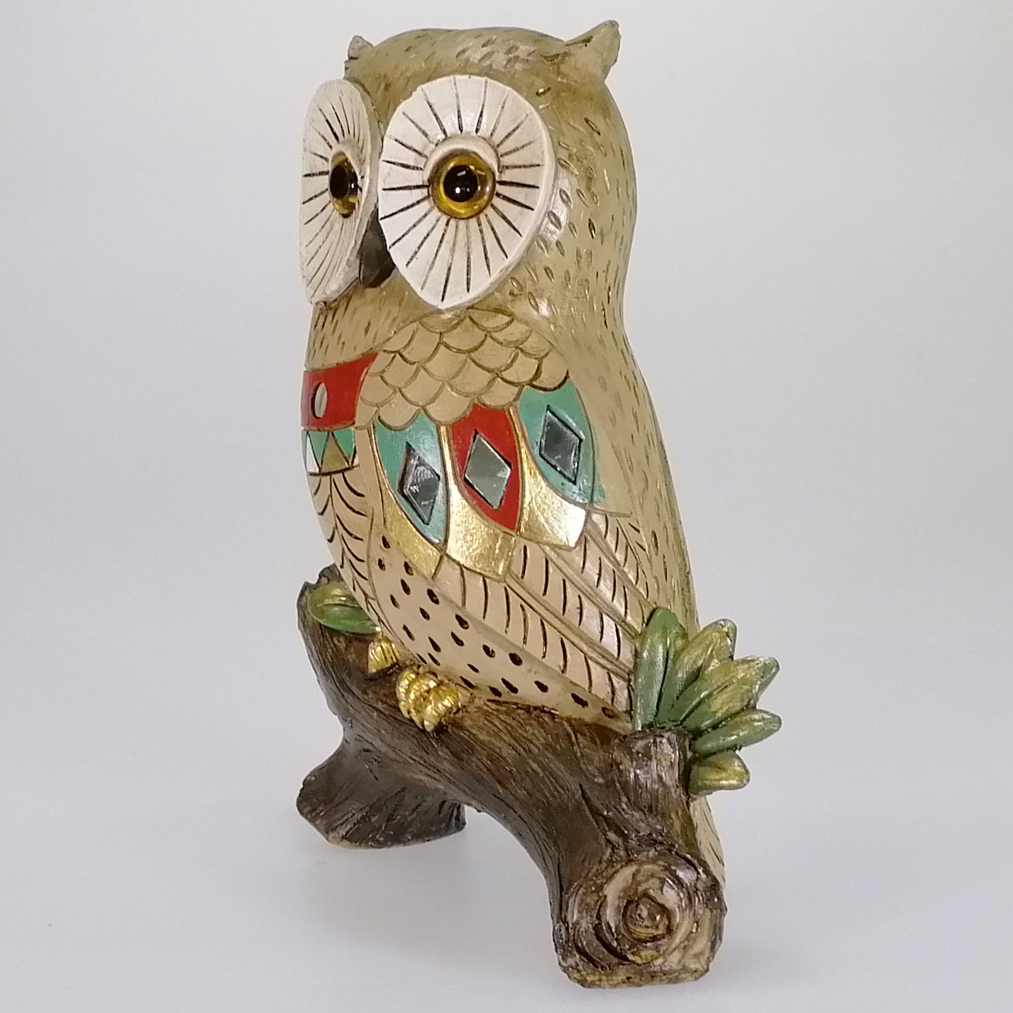 Deco Owl on Branch - Multicolour