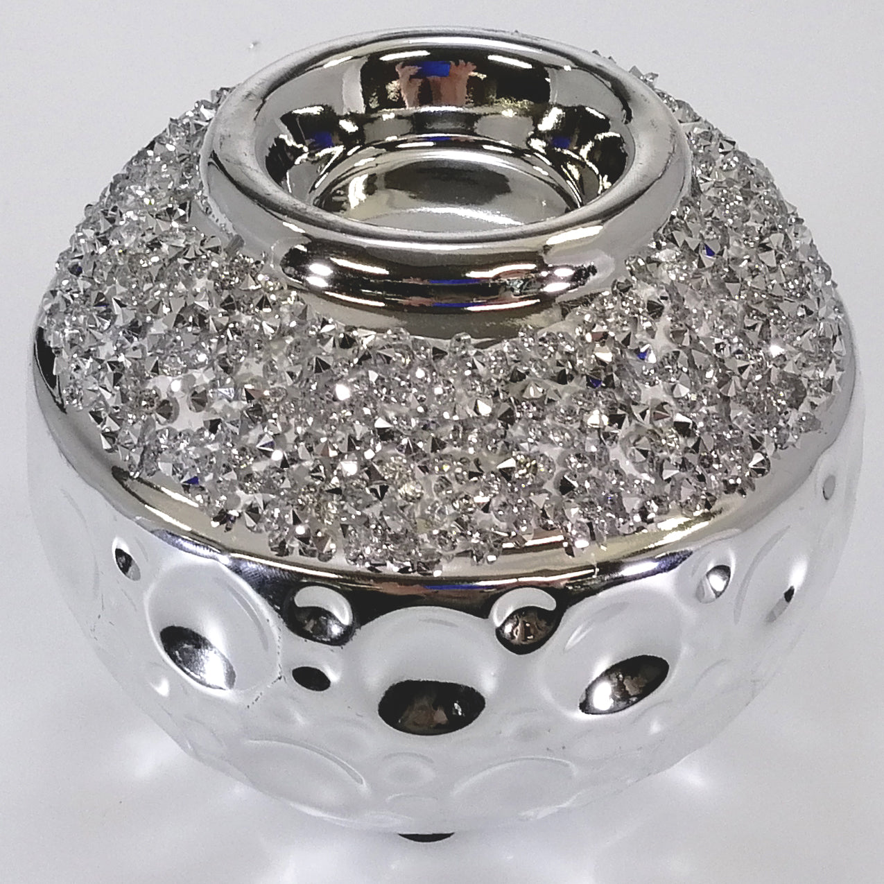 Silver Sparkle Tealight Holder - Round