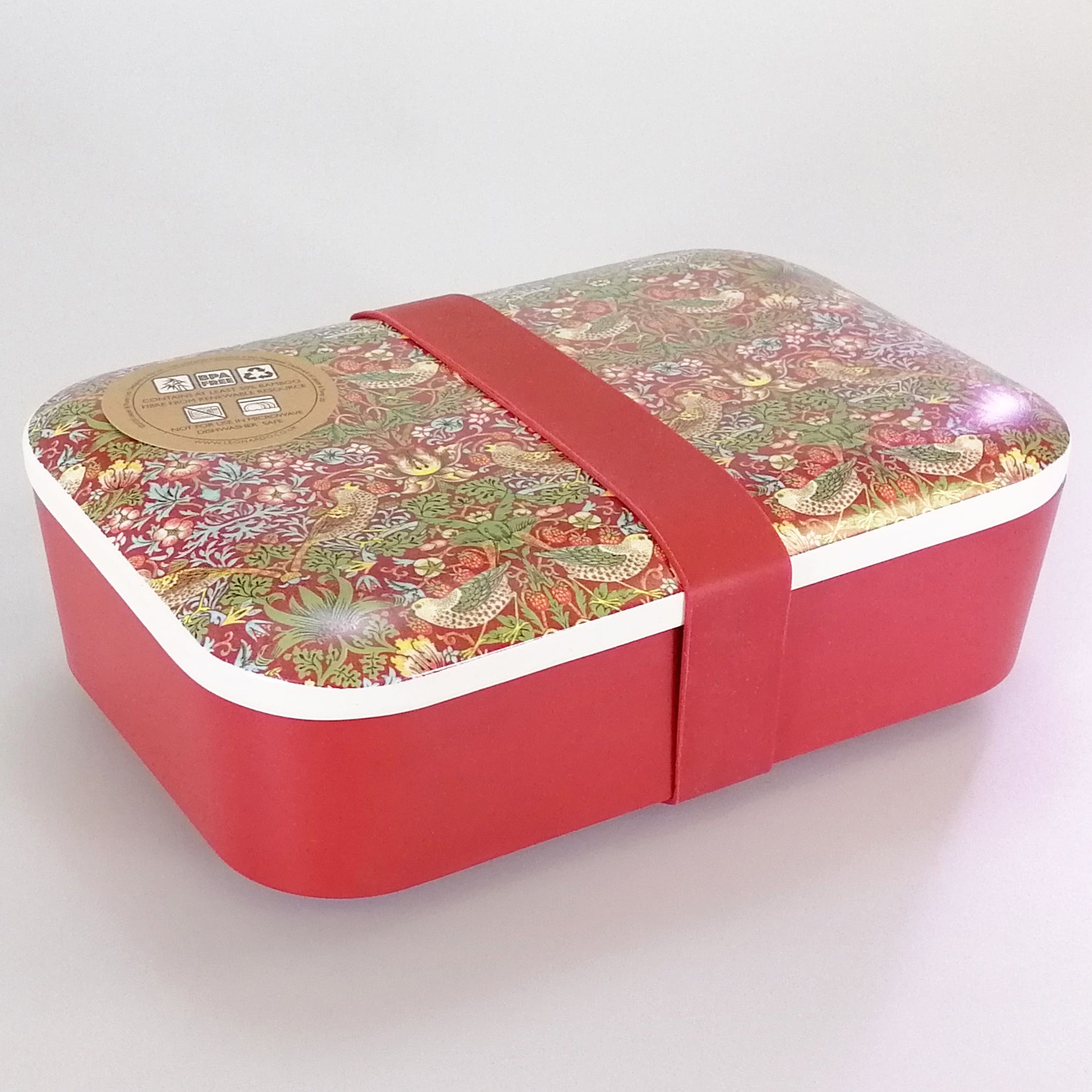 William Morris - Red Strawberry Thief Lunch Box