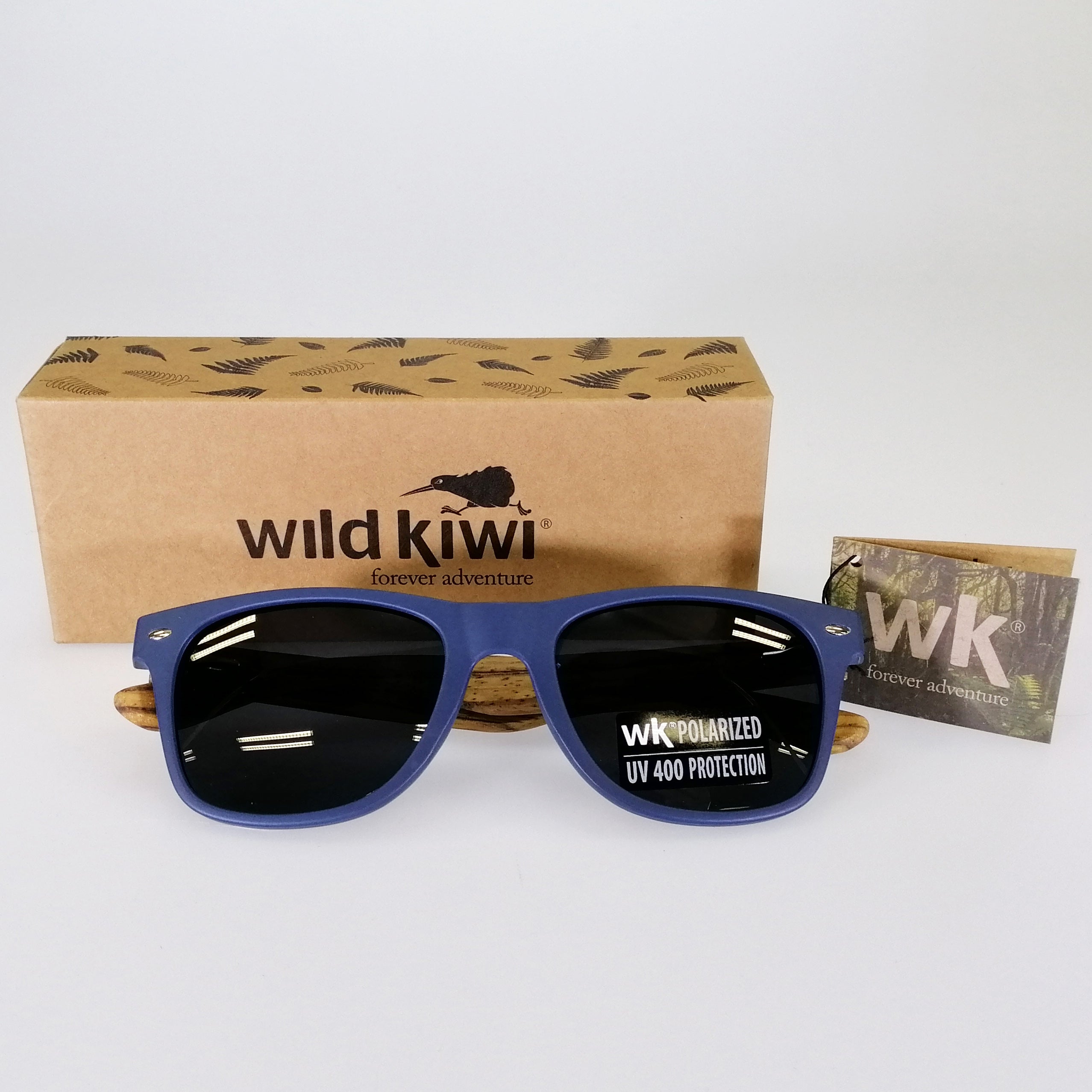 Wild Kiwi Sunglasses -“ Blue Zebrawood