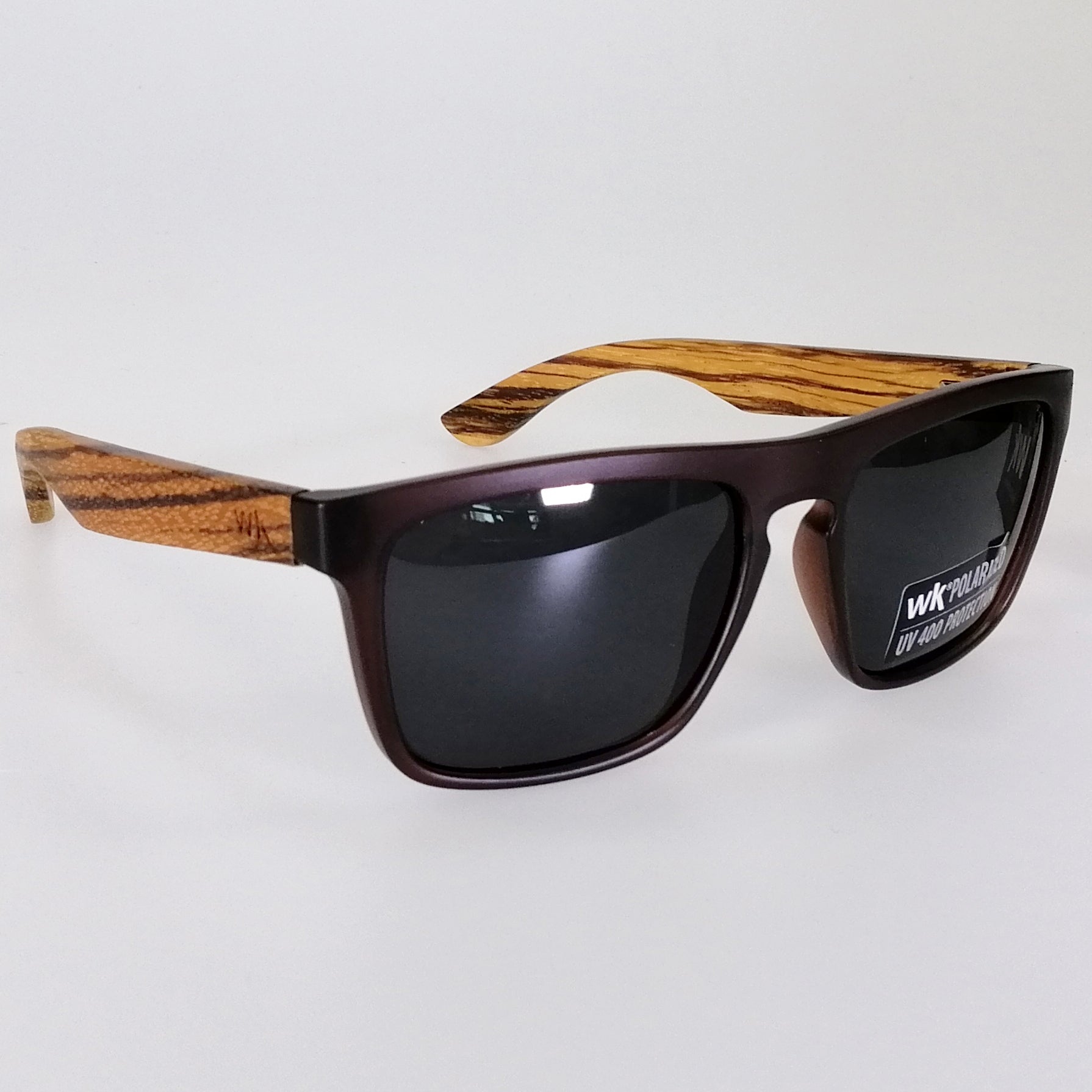 Wild Kiwi Sunglasses  -“ Square Zebrawood