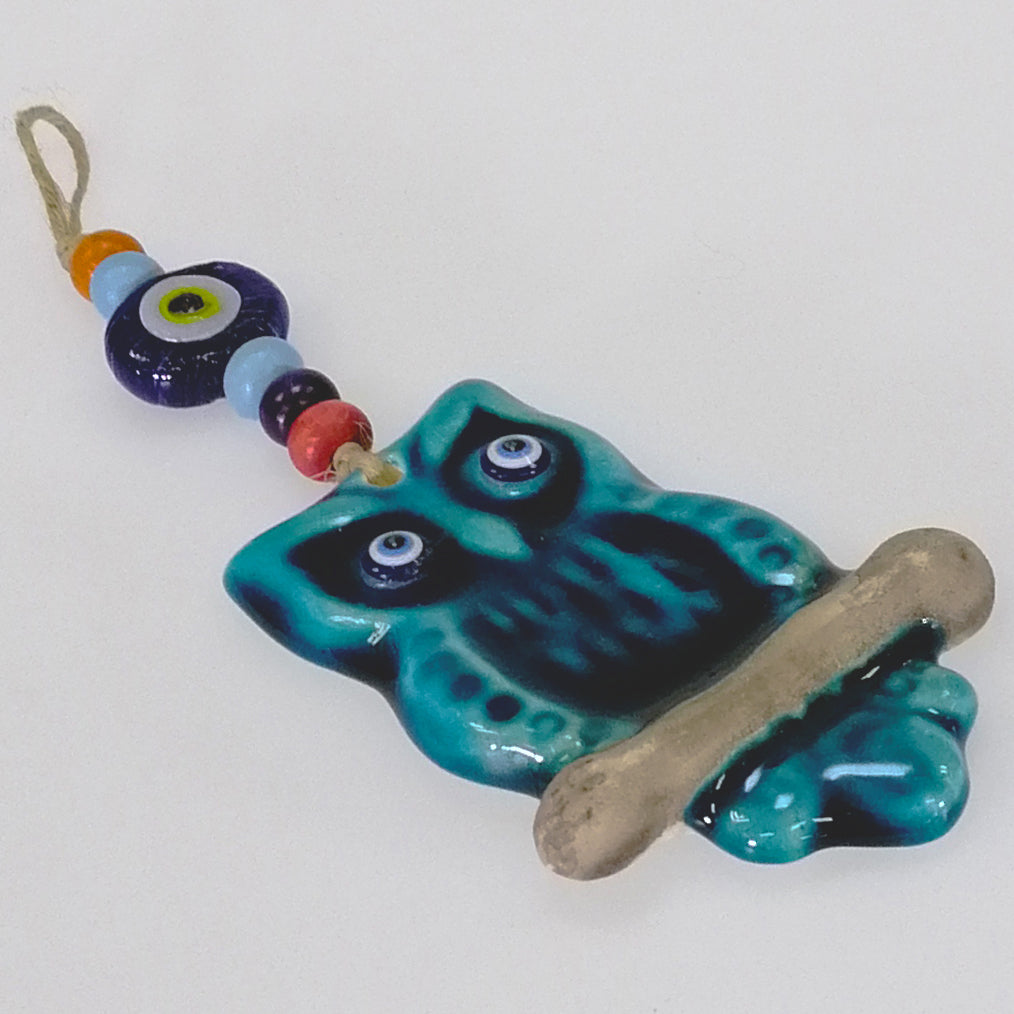 Turkish Ceramic Hanging Ornament - Owl on Branch