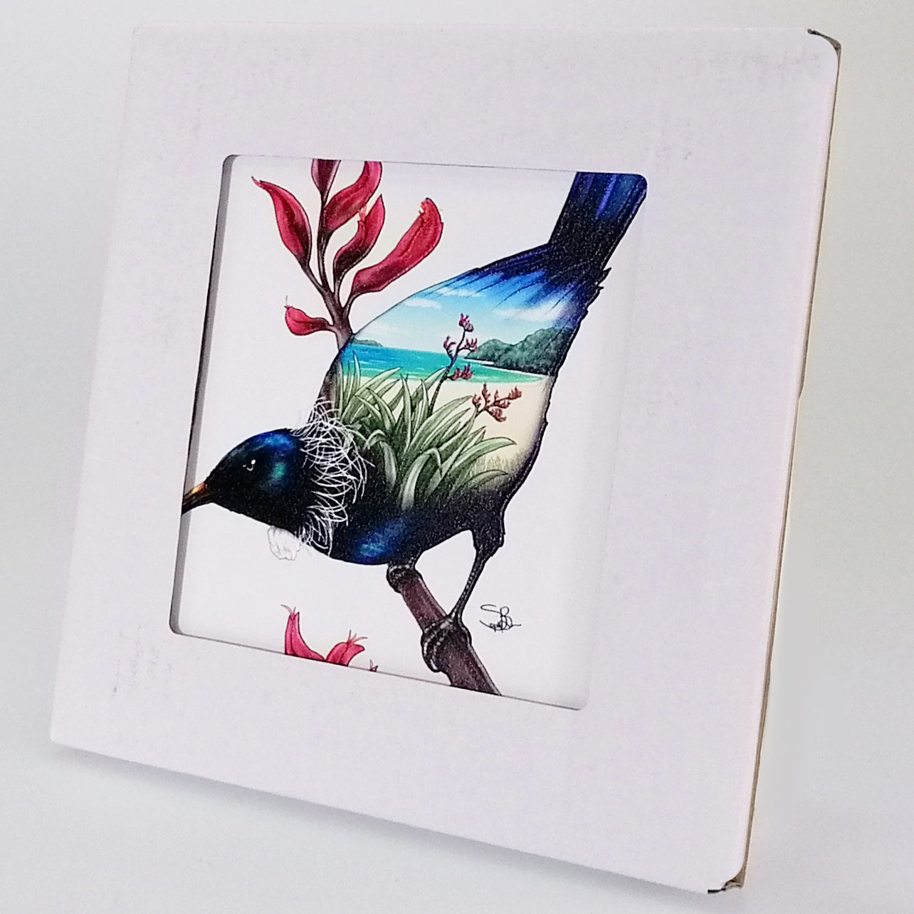 Sophie Blokker - Tui on White Ceramic Tile Hanging