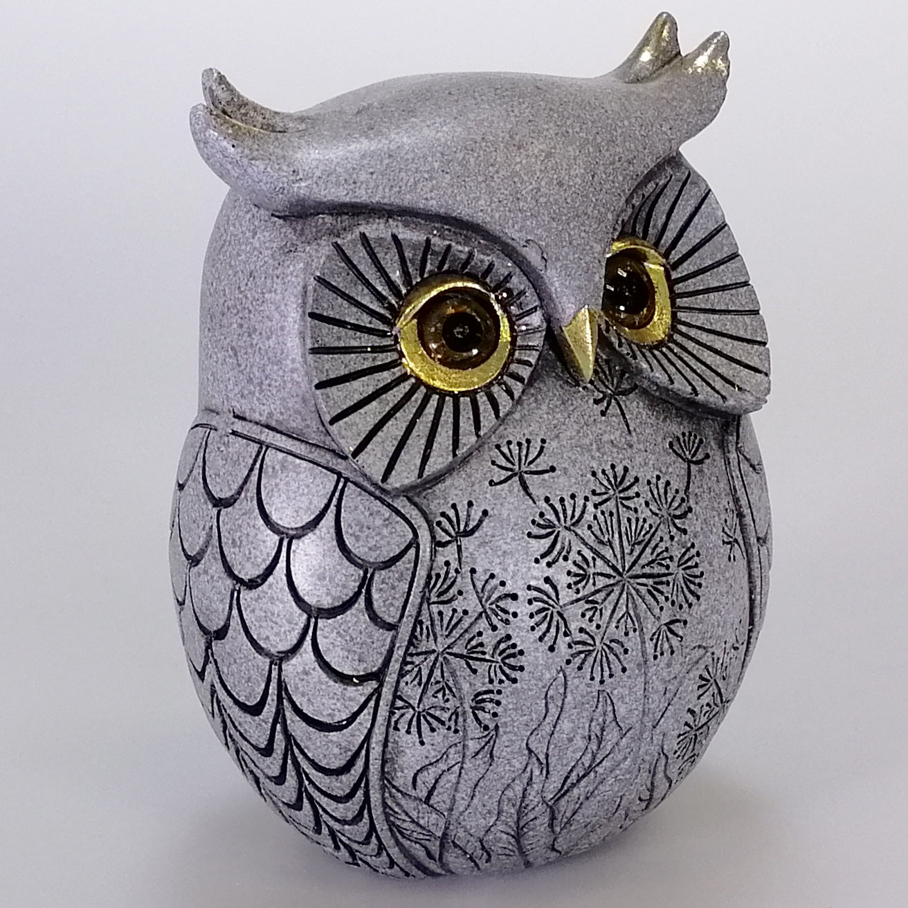 Grey Owl with Gold Accents - Small