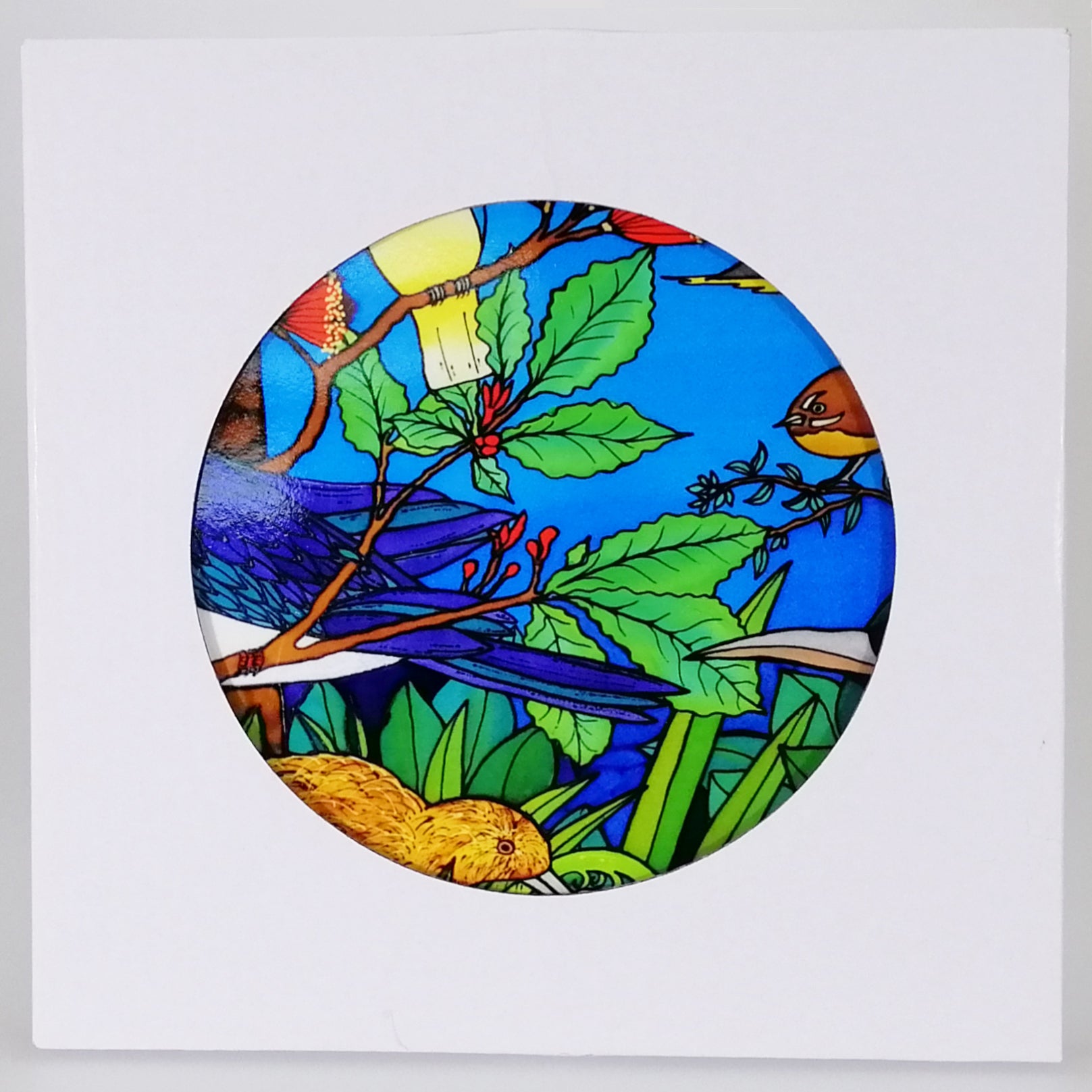 Jo May - Round NZ Birds Ceramic Trivet