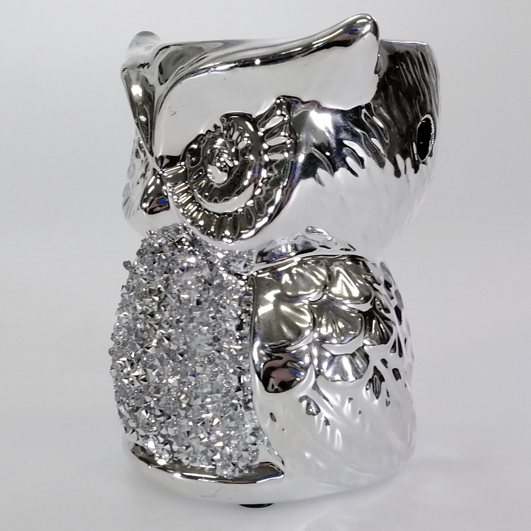 Silver Sparkle Owl Oil Warmer