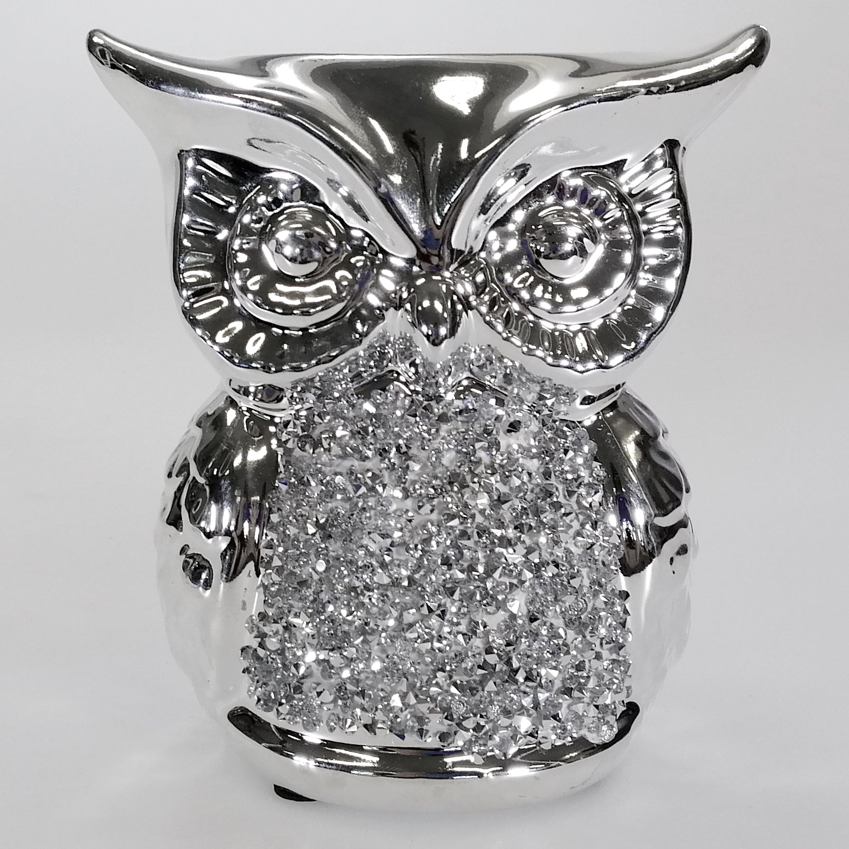 Silver Sparkle Owl Oil Warmer