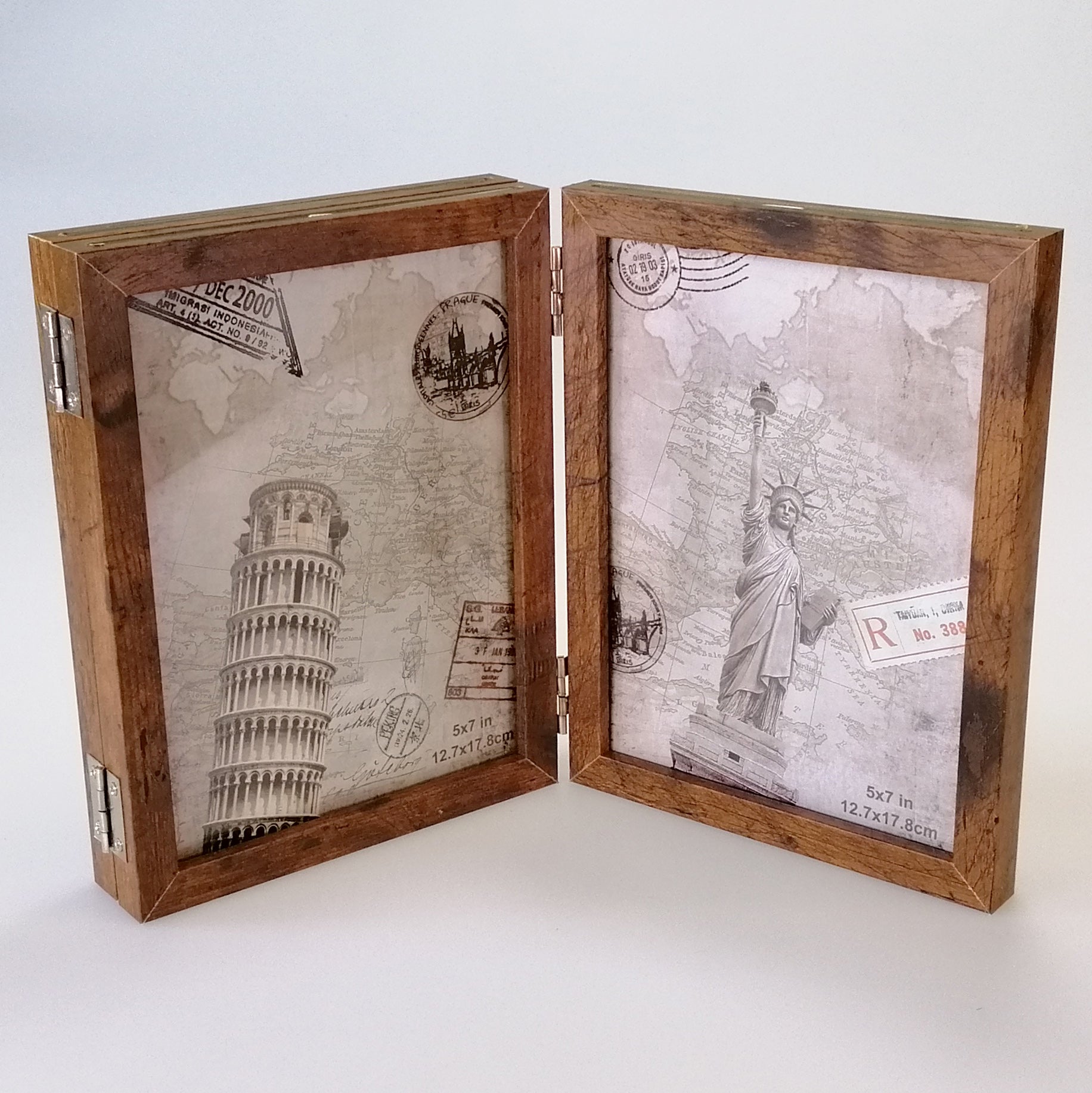 Fold-in Hinged Triple Photo Frame - 5x7"