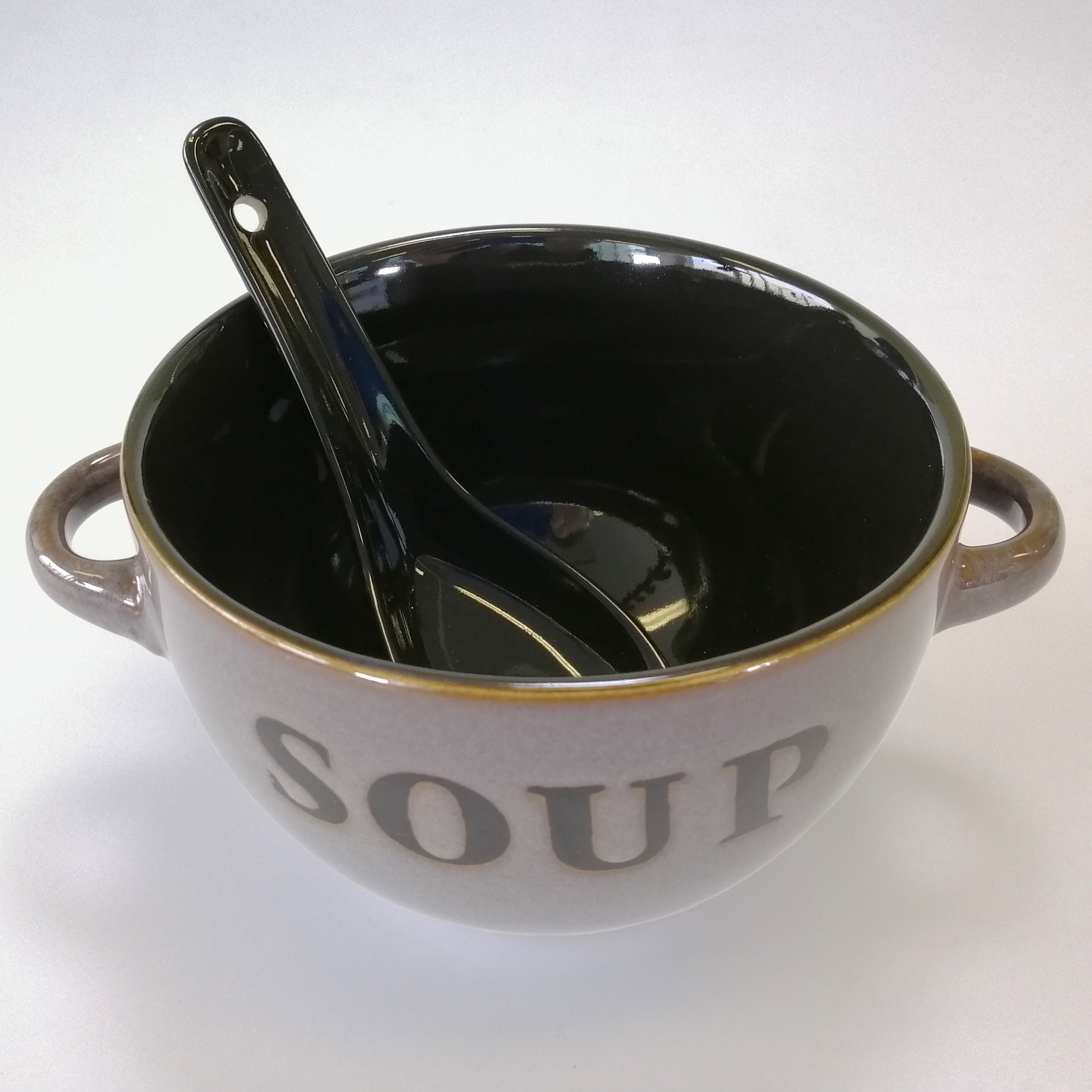Soup Bowl & Spoon Set - Grey