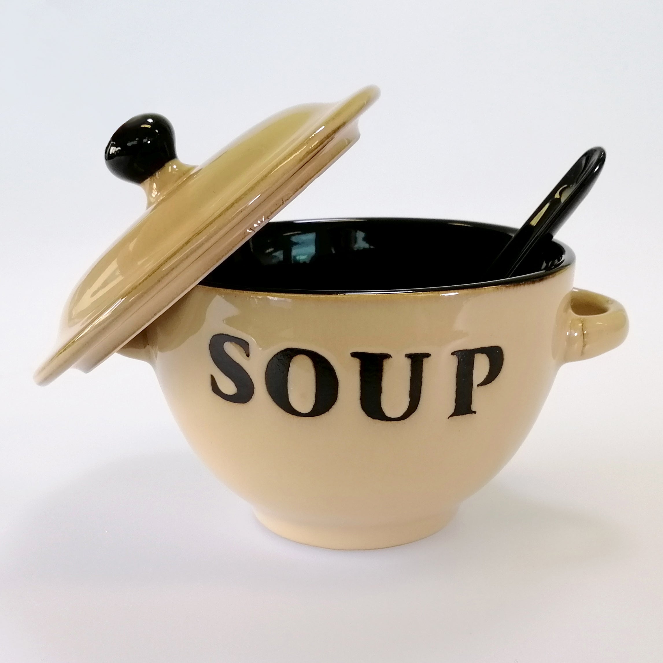 Soup Bowl & Spoon Set - Cream