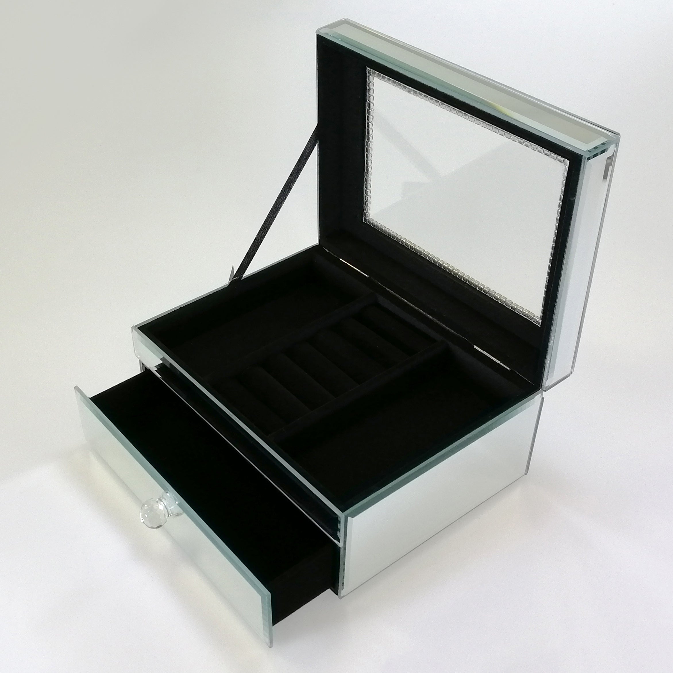 Mirror & Glass Jewellery Box - Large