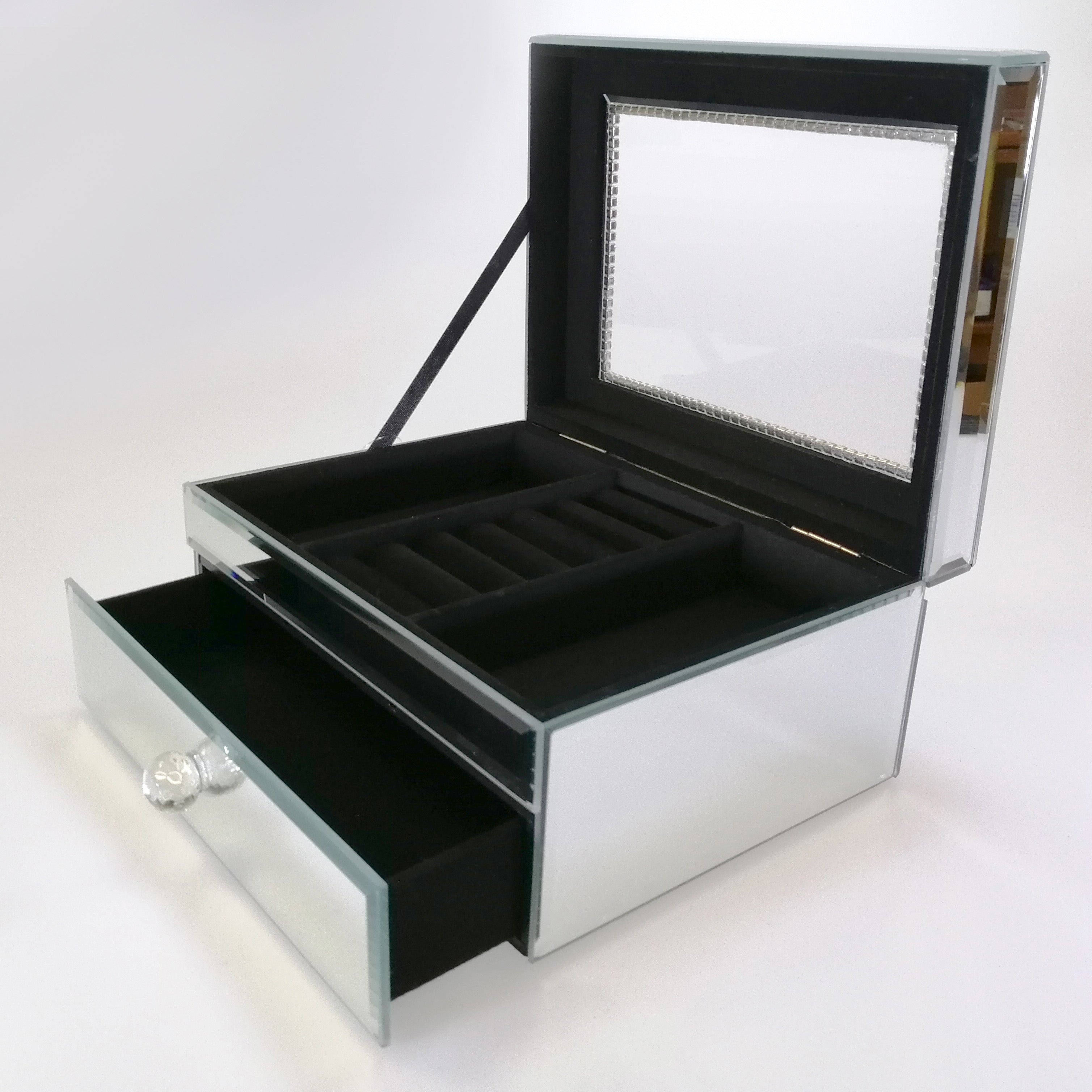 Mirror & Glass Jewellery Box - Large