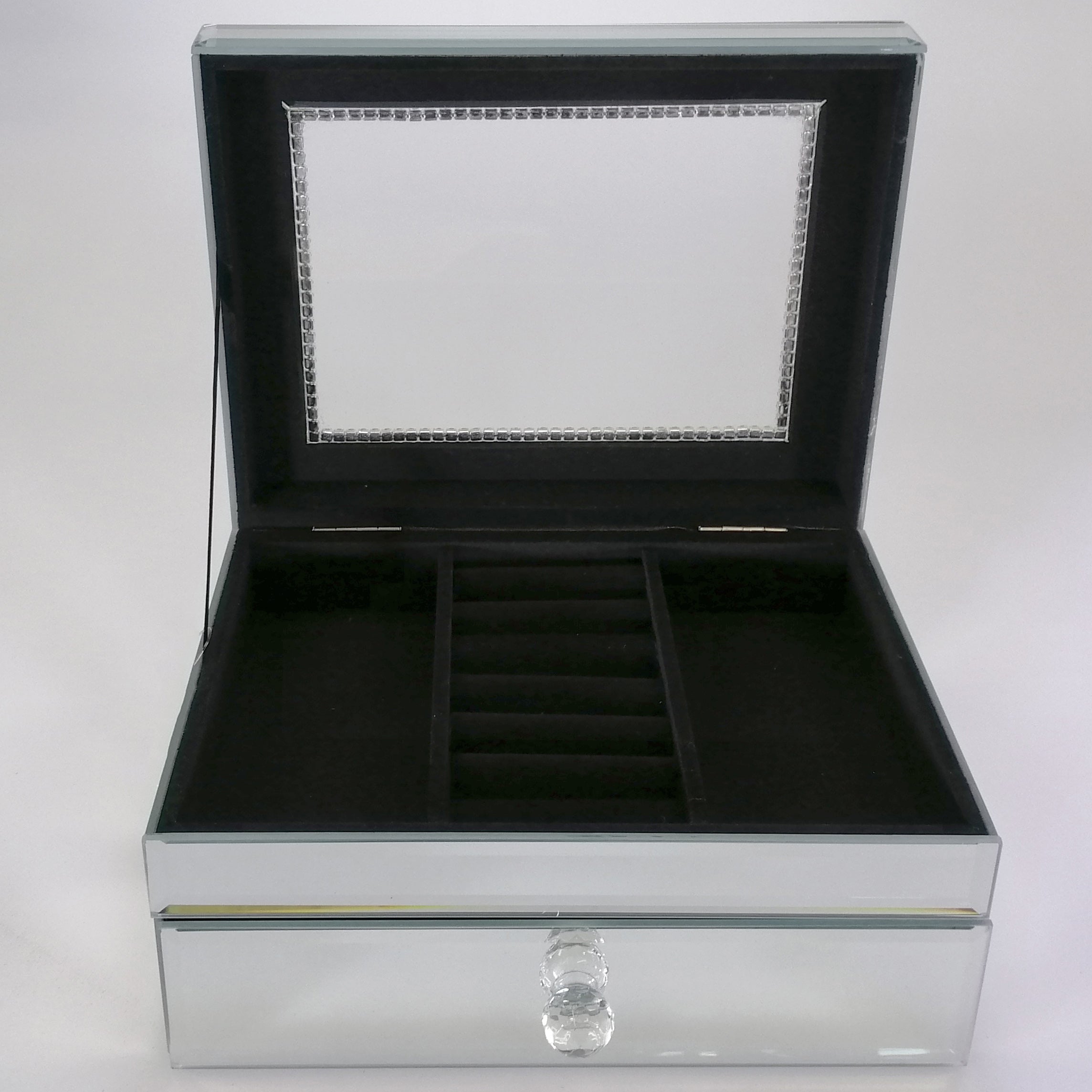 Mirror & Glass Jewellery Box - Large