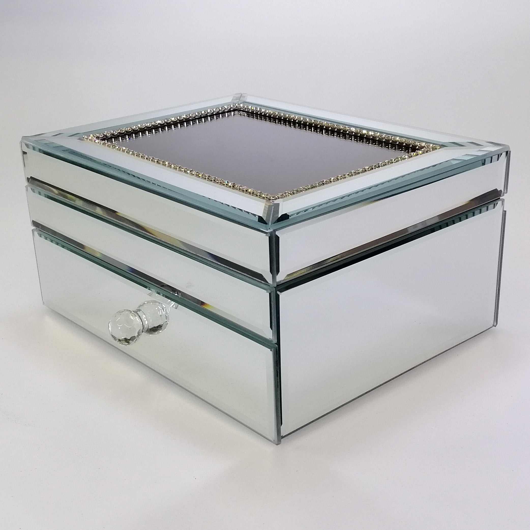 Mirror & Glass Jewellery Box - Large