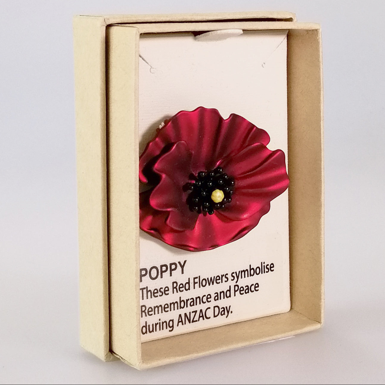 Kiwicraft - Red Poppy Rhodium Brooch