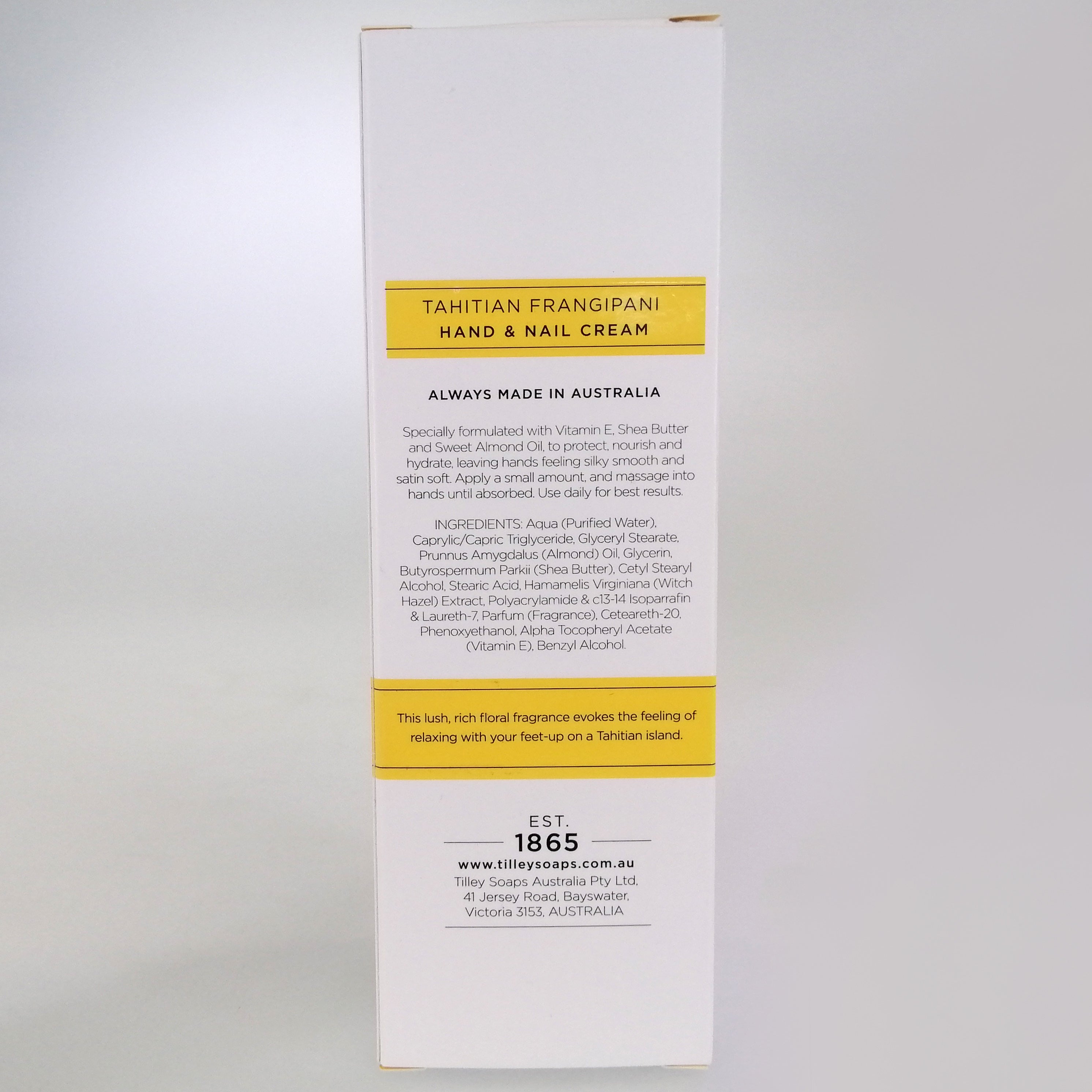 Tilley - Hand and Nail Cream - Tahitian Frangipani - 125ml