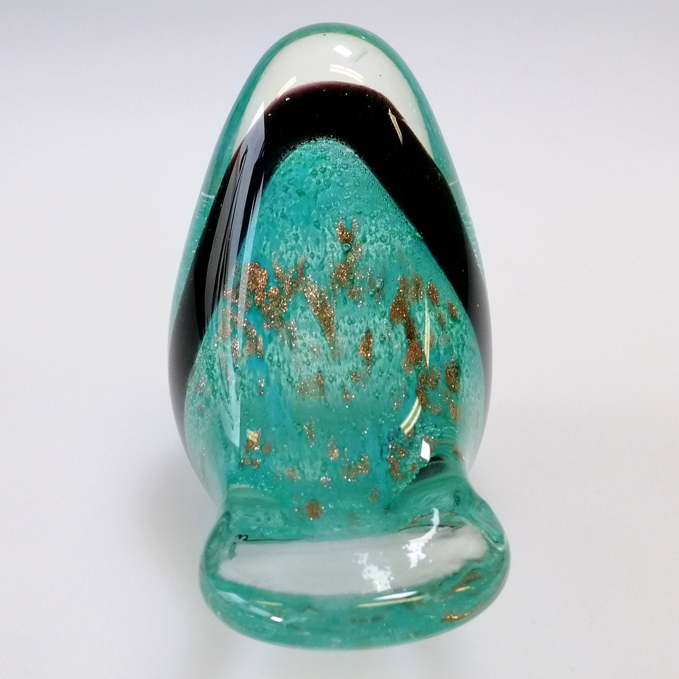 Turquoise & Black Glass Bird
