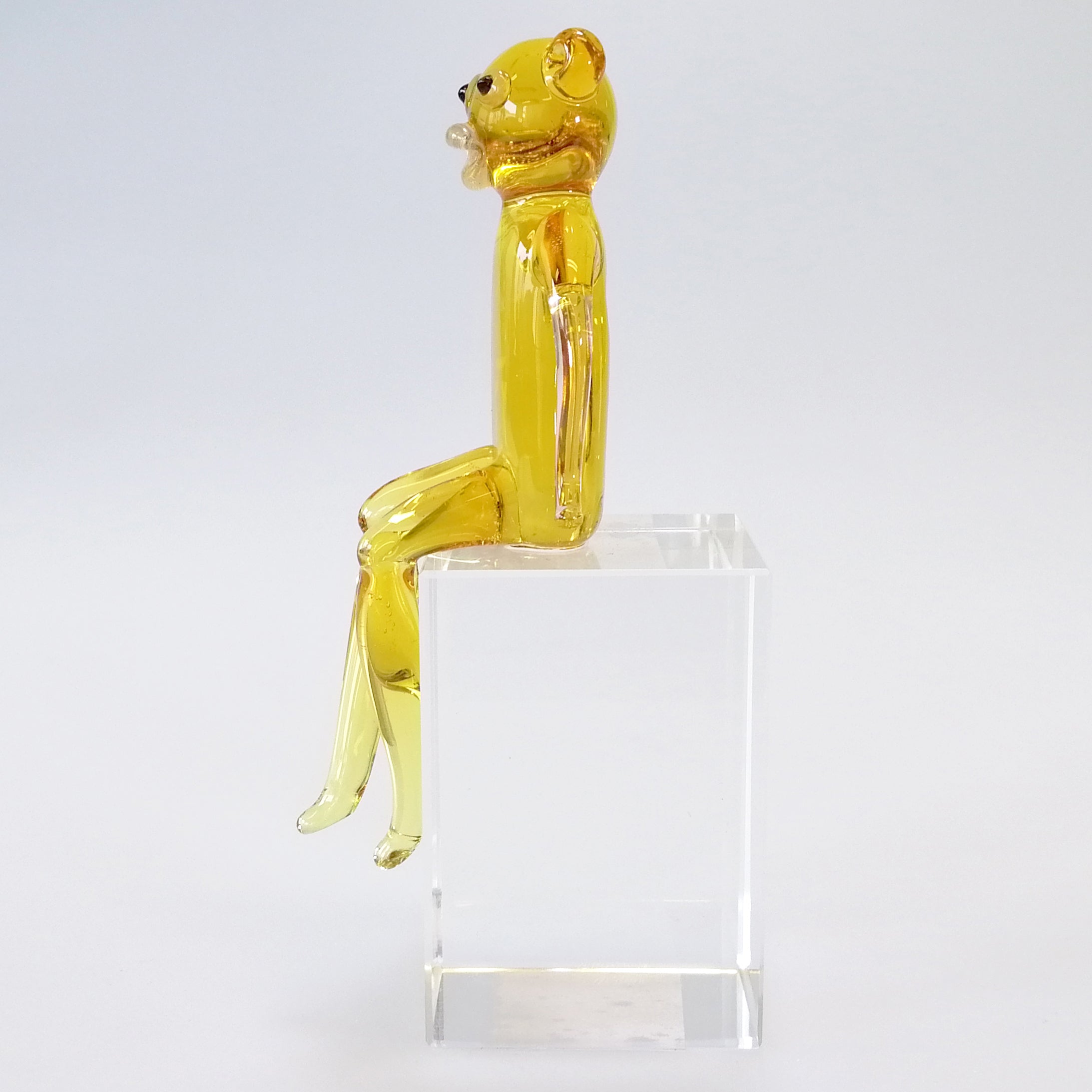 Coloured Glass Sitting Monkey Figurine