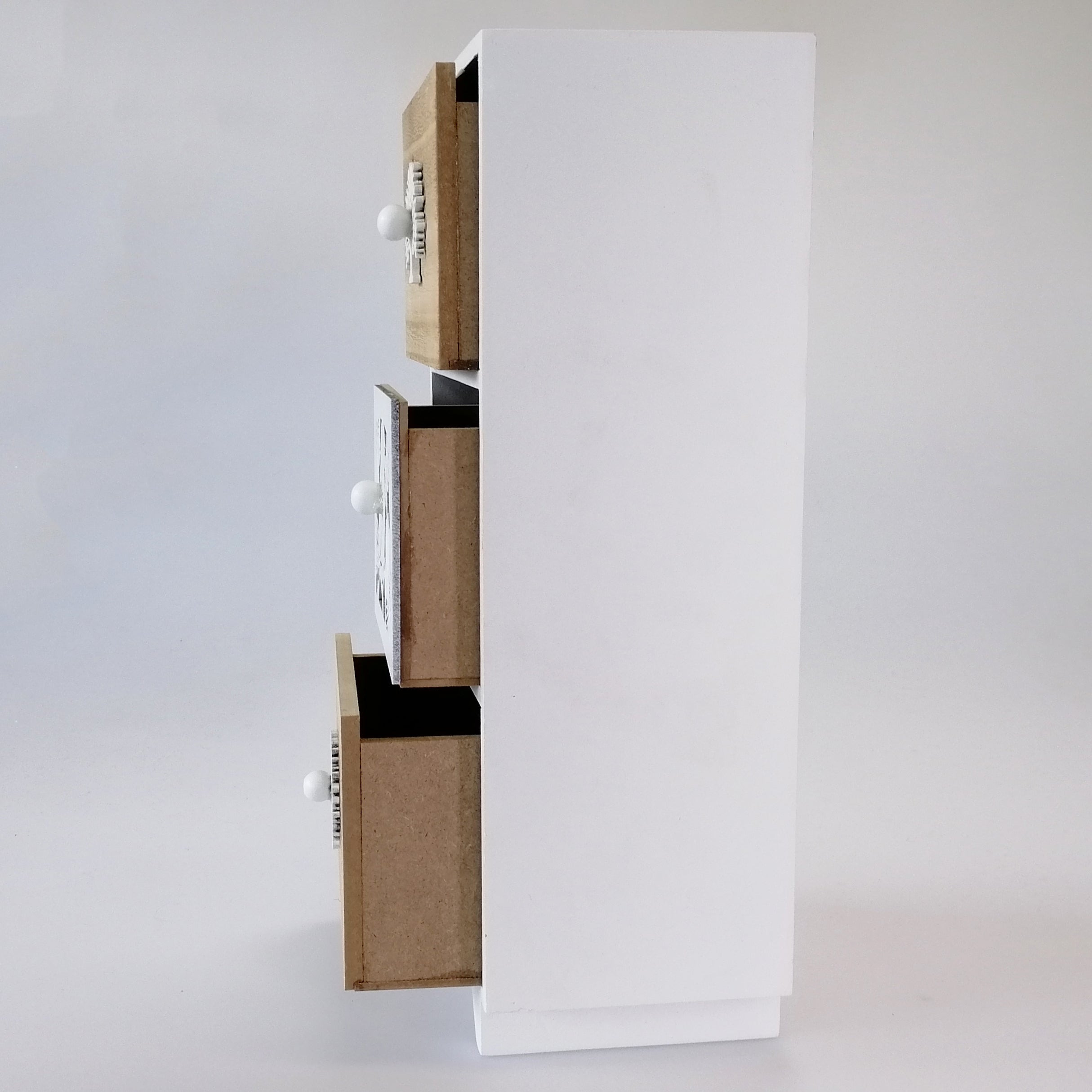 Woodbox - Three Drawer Mini Cabinet