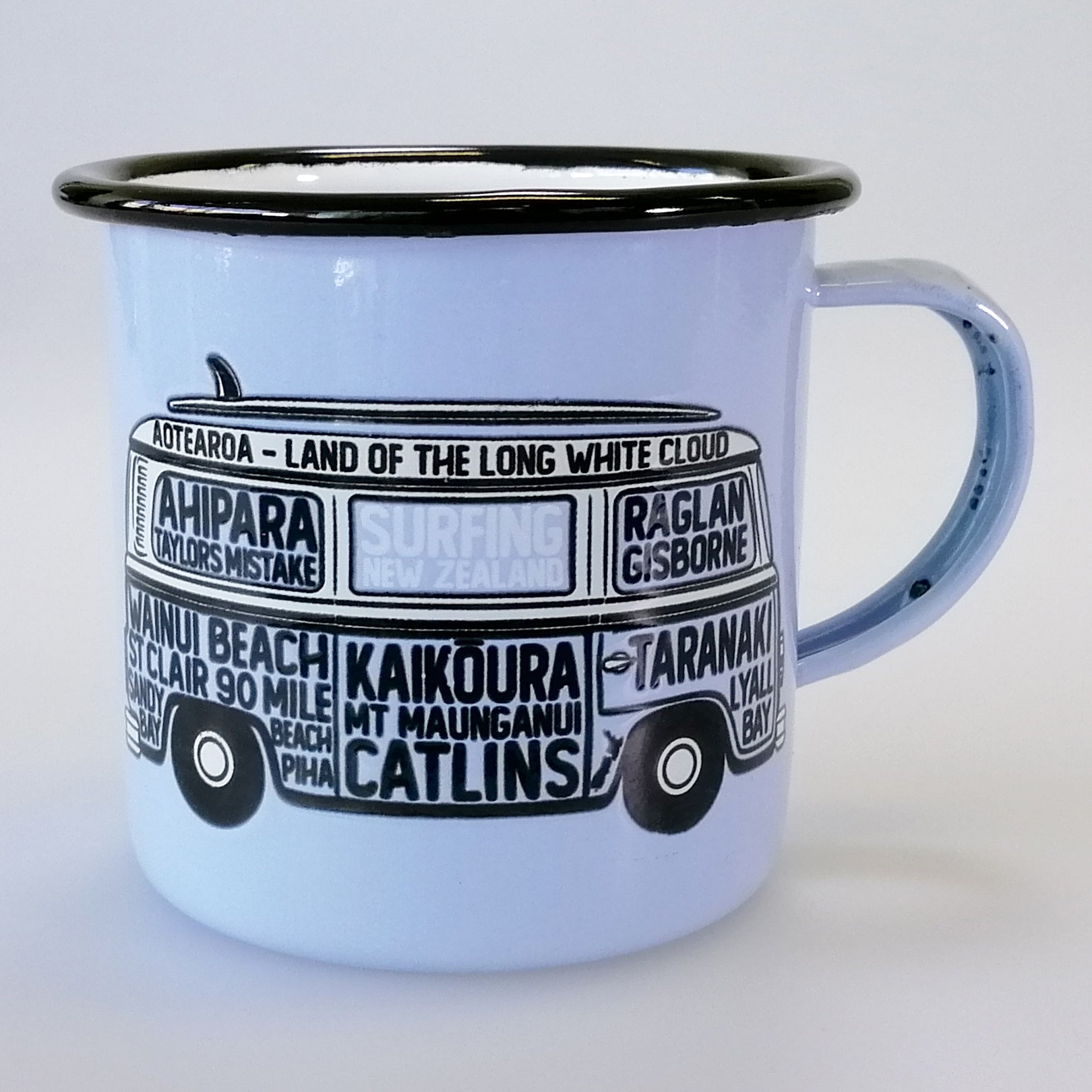 Moana Rd. Enamel Mug - Blue Surfing