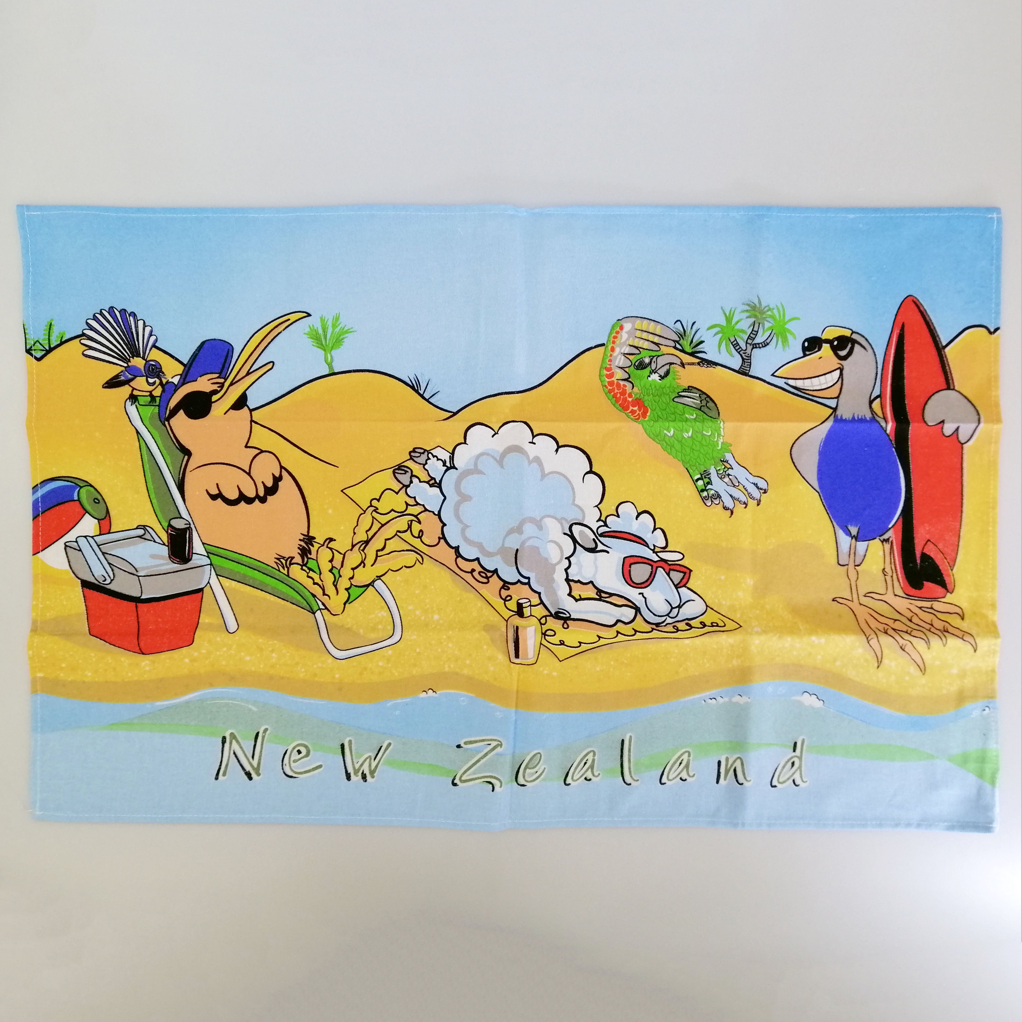 Tea Towel - Kiwi Beach Scene