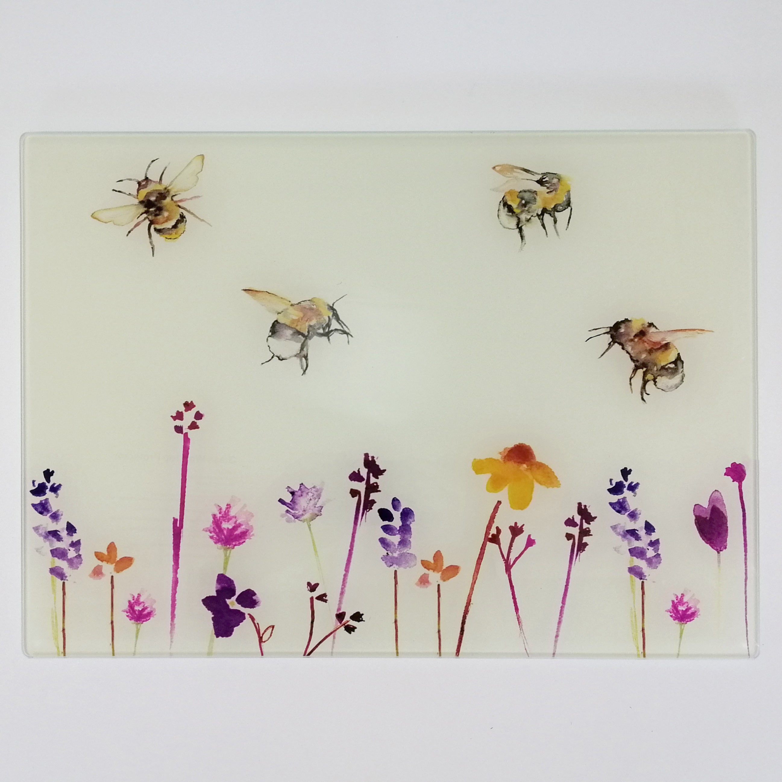 Tempered Glass Cutting Board - Busy Bees