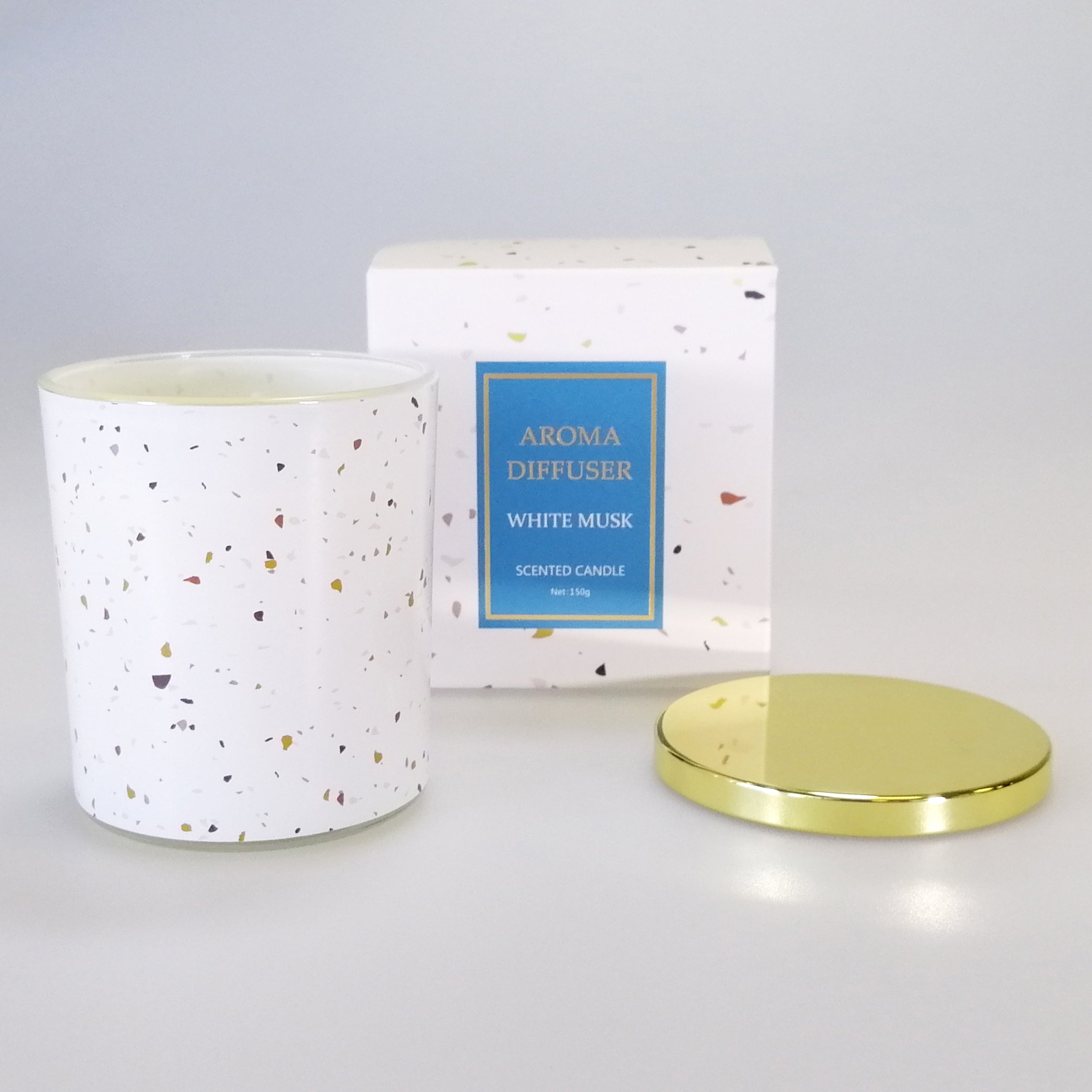 Marble Scented Candle - White Musk - 150g