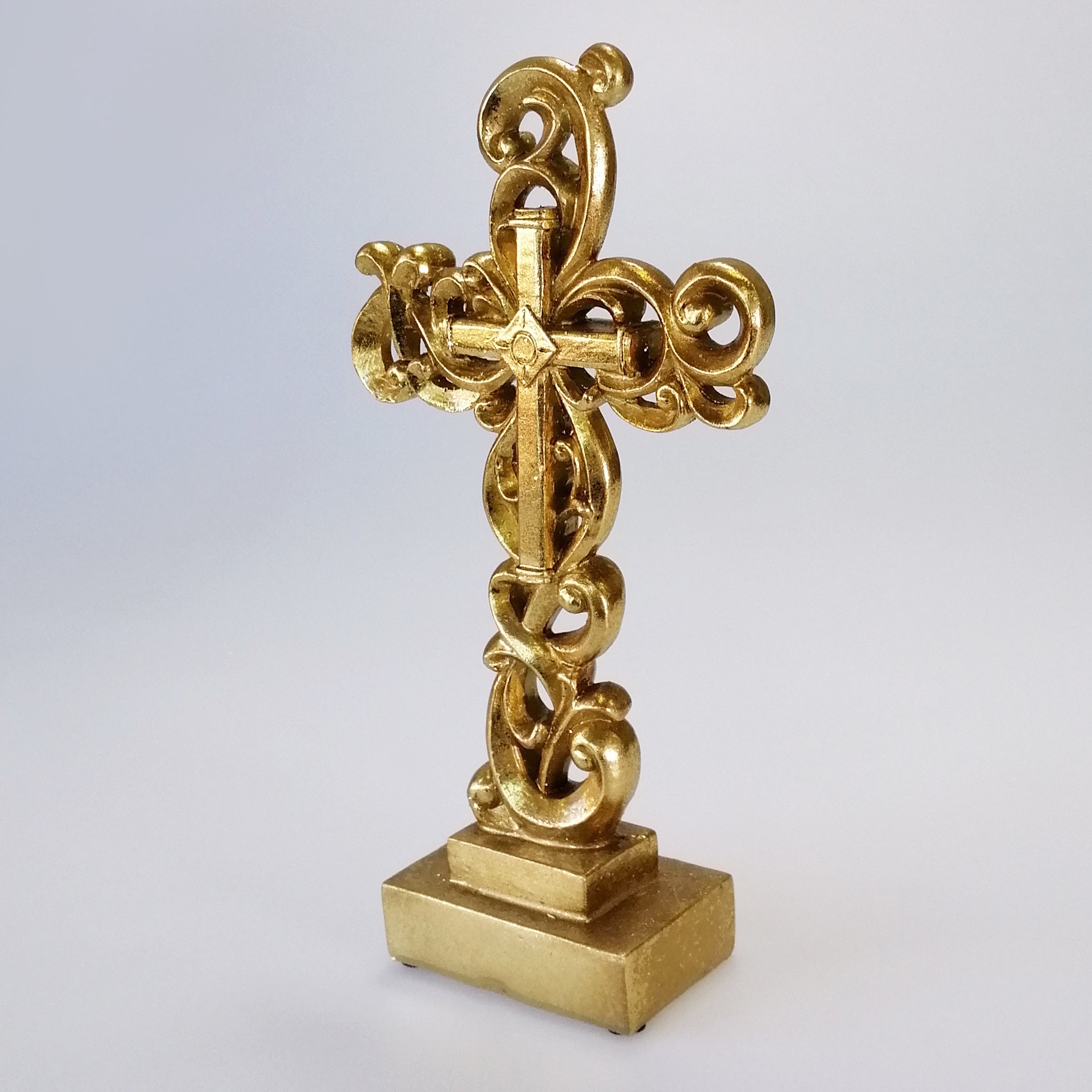 Gold Painted Cross Decor