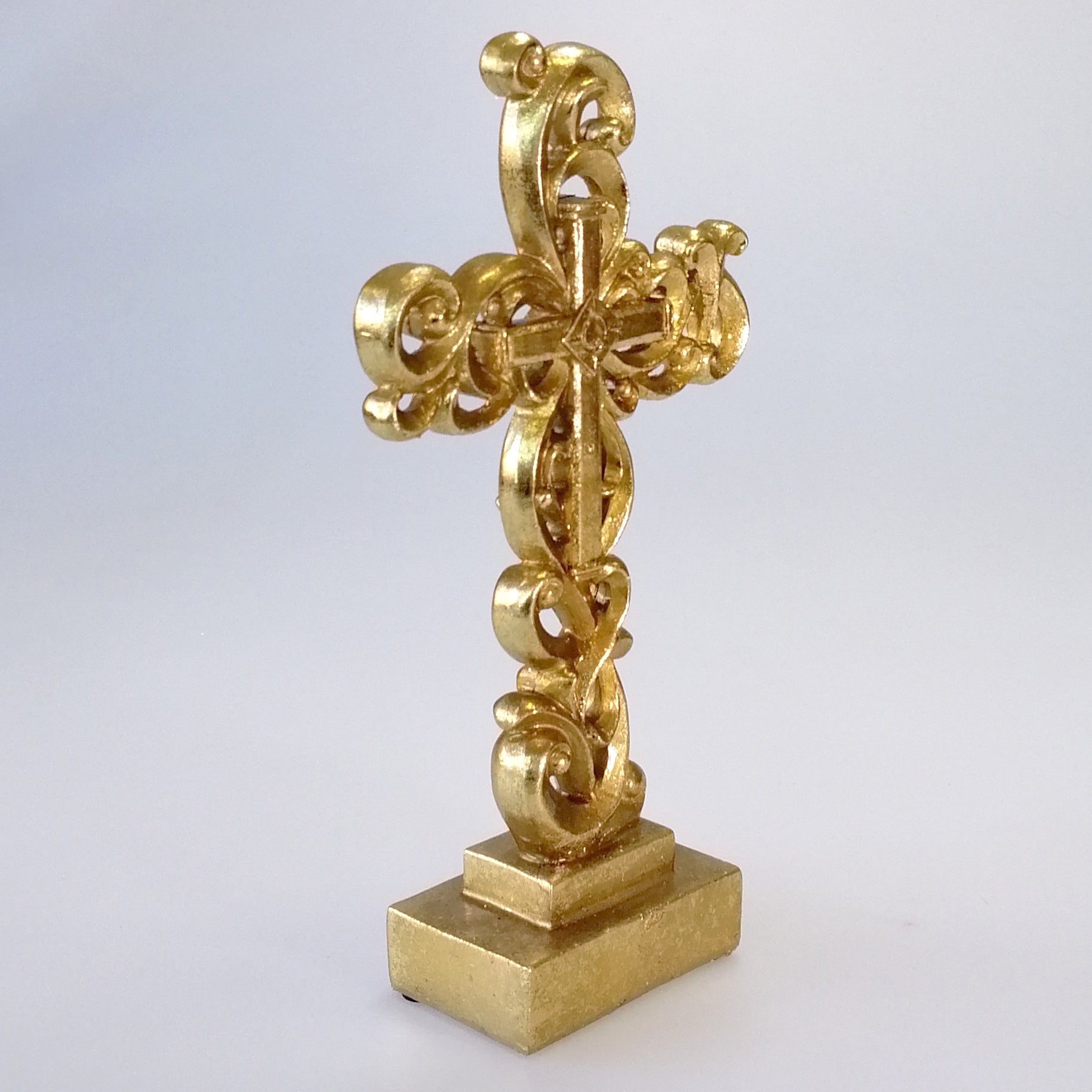 Gold Painted Cross Decor