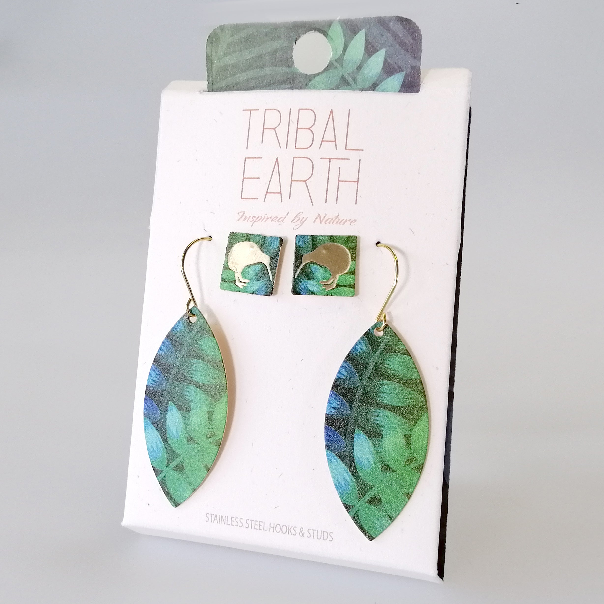 Tribal Earth - Kiwi & Ferns Earring Set