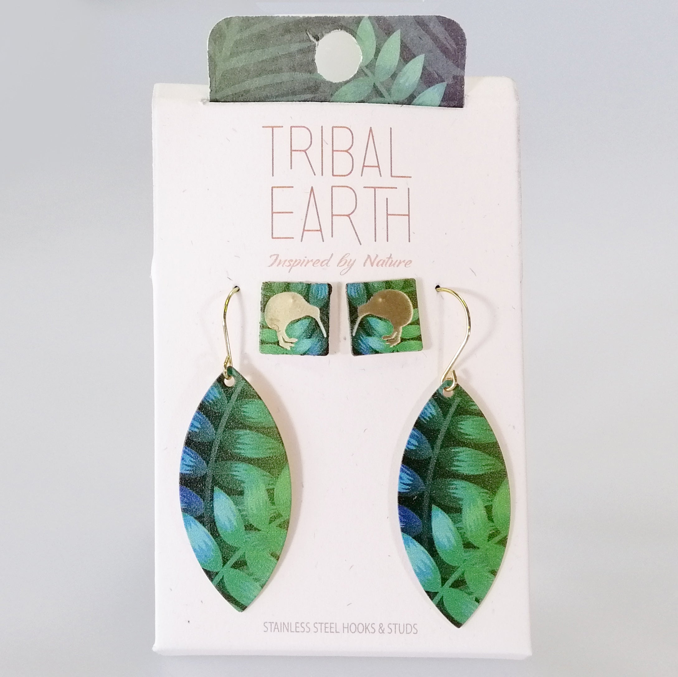 Tribal Earth - Kiwi & Ferns Earring Set