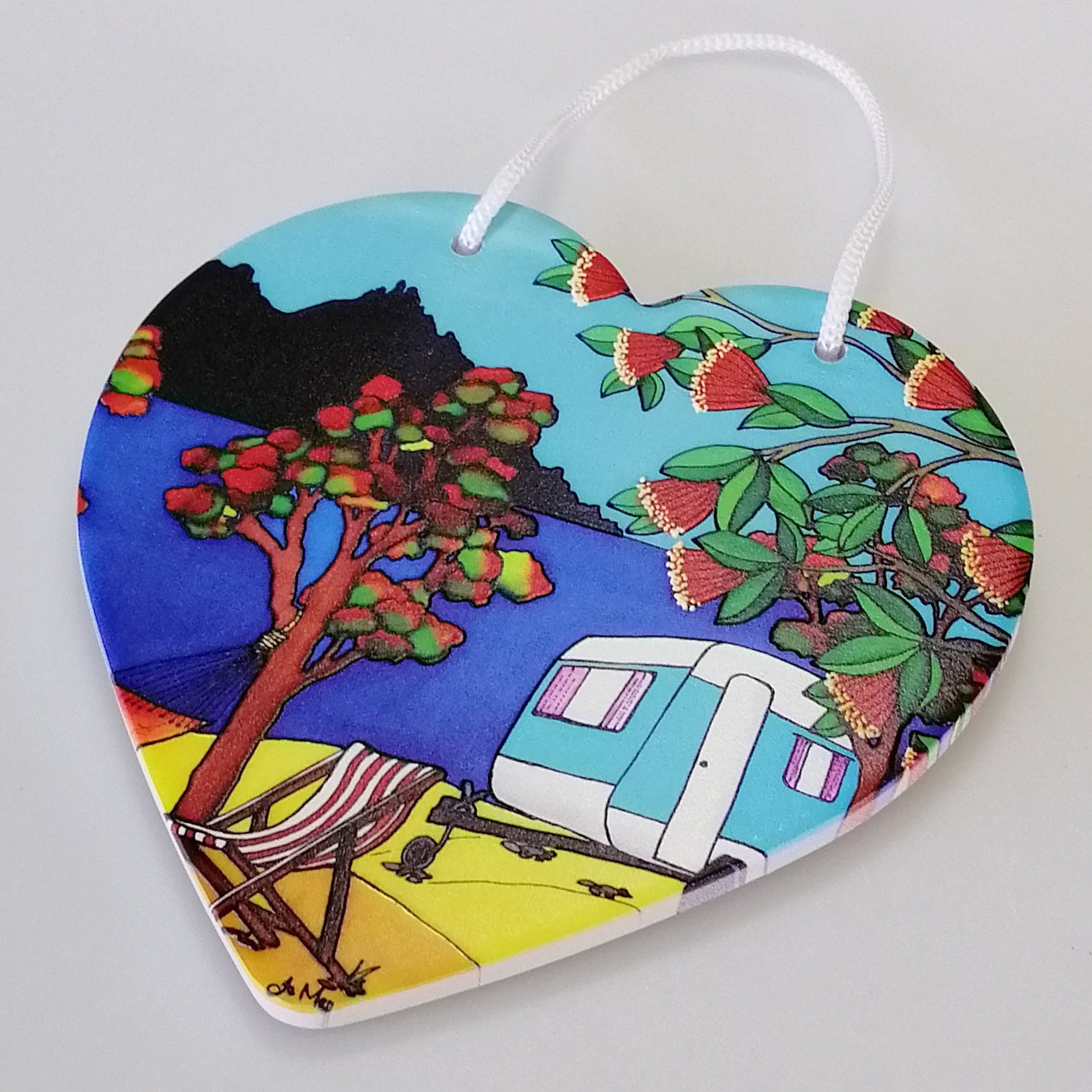 Jo May - Caravan Ceramic Heart Wall Hanging